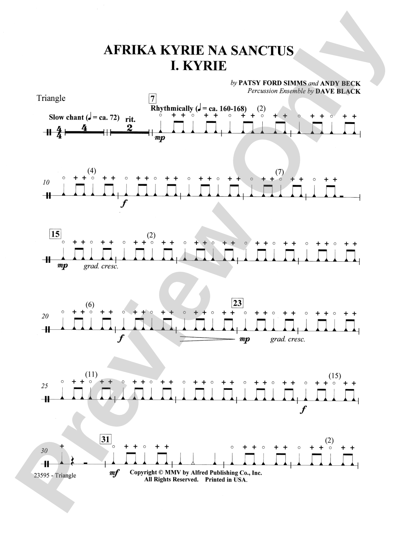 Afrika Kyrie na Sanctus: Triangle: Choral SoundPax