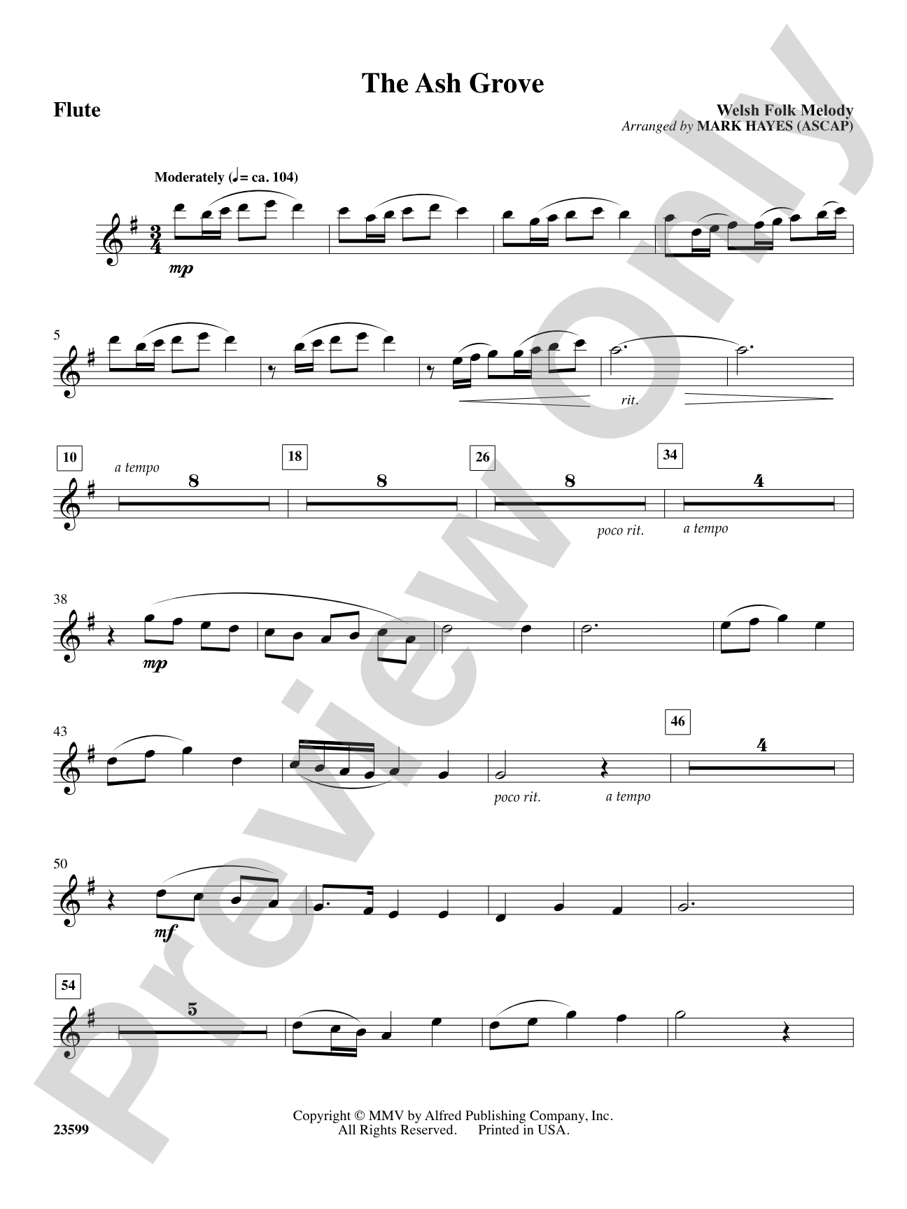 The Ash Grove: Flute: Choral SoundPax