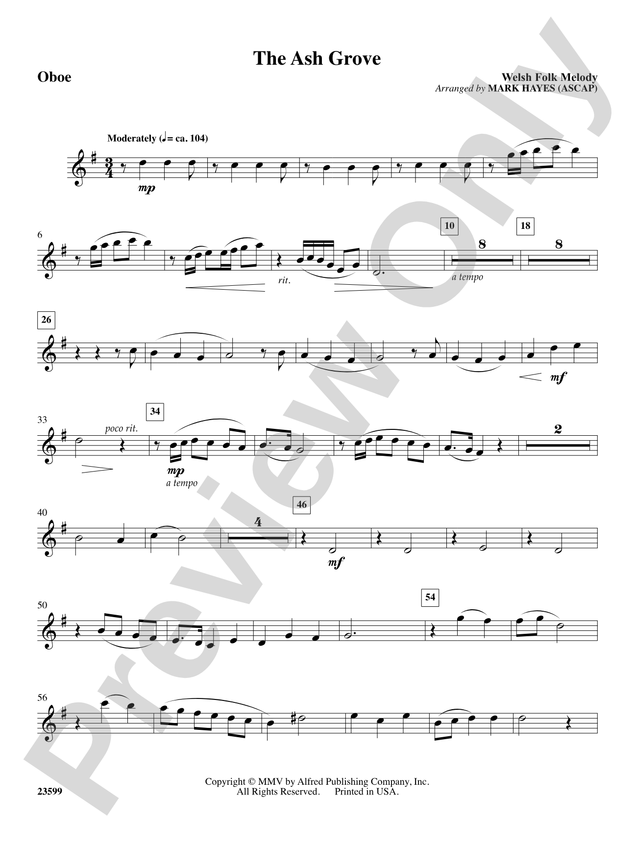The Ash Grove: Oboe: Choral SoundPax