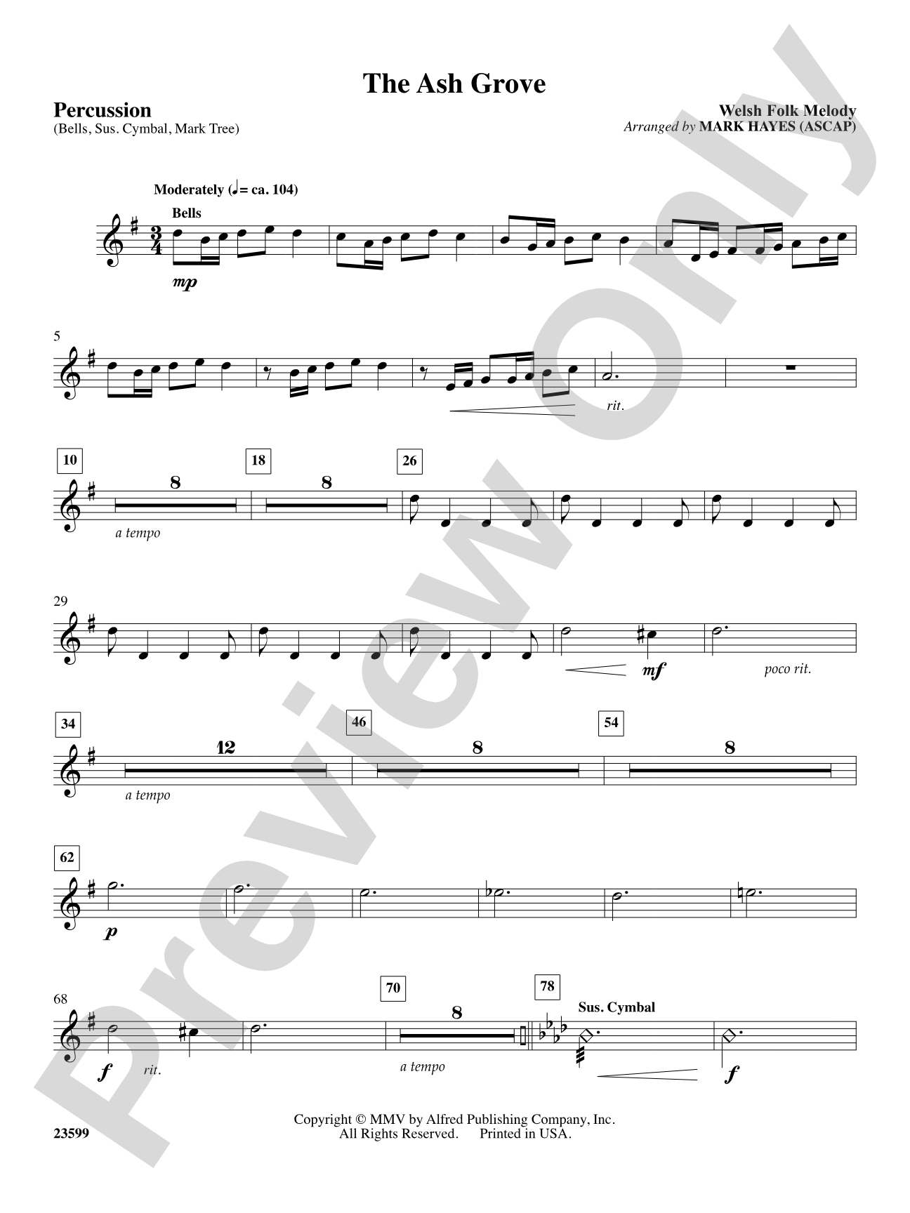 The Ash Grove: 1st Percussion: Choral SoundPax