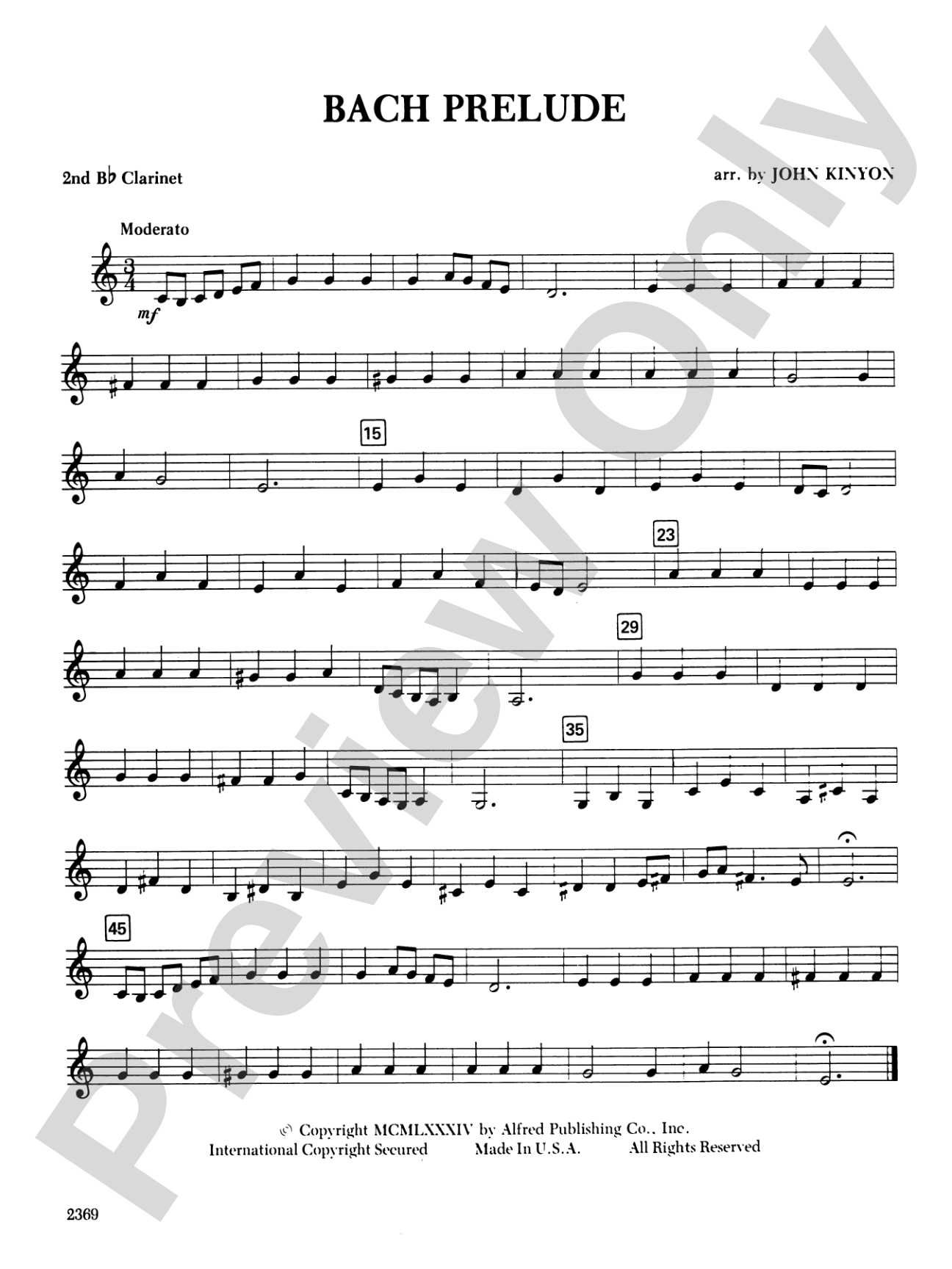 Bach Prelude: 2nd B-flat Clarinet
