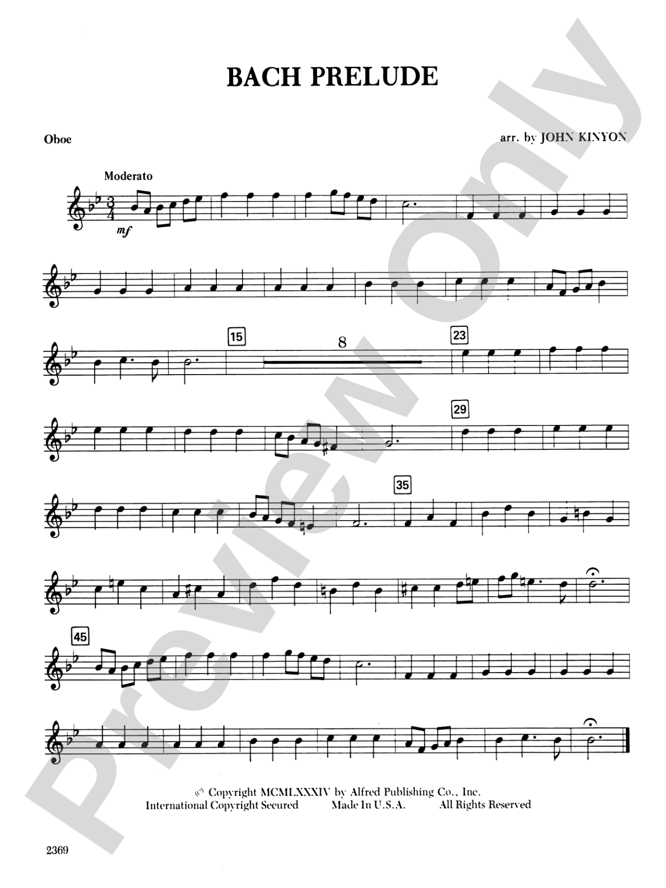 Bach Prelude: Oboe