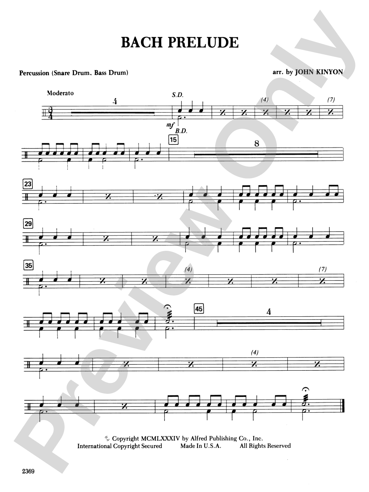 Bach Prelude: 1st Percussion