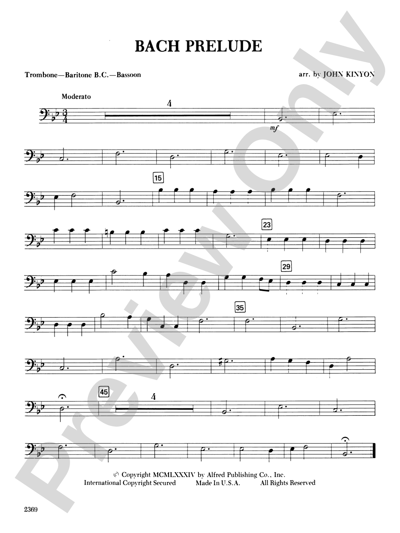 Bach Prelude: 1st Trombone