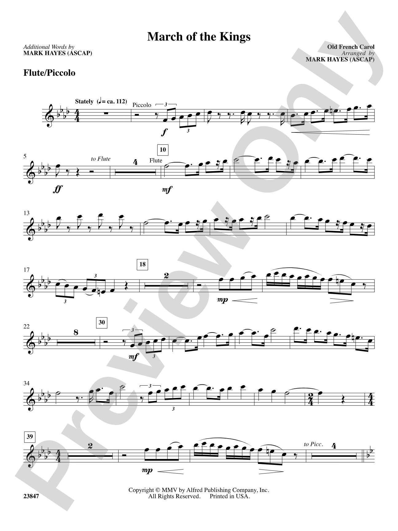March of the Kings: Flute: Choral SoundPax