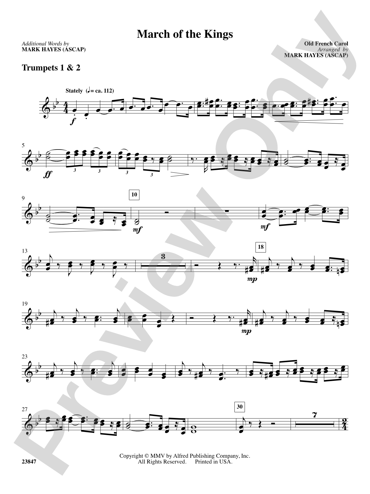 March of the Kings: 1st B-flat Trumpet: Choral SoundPax