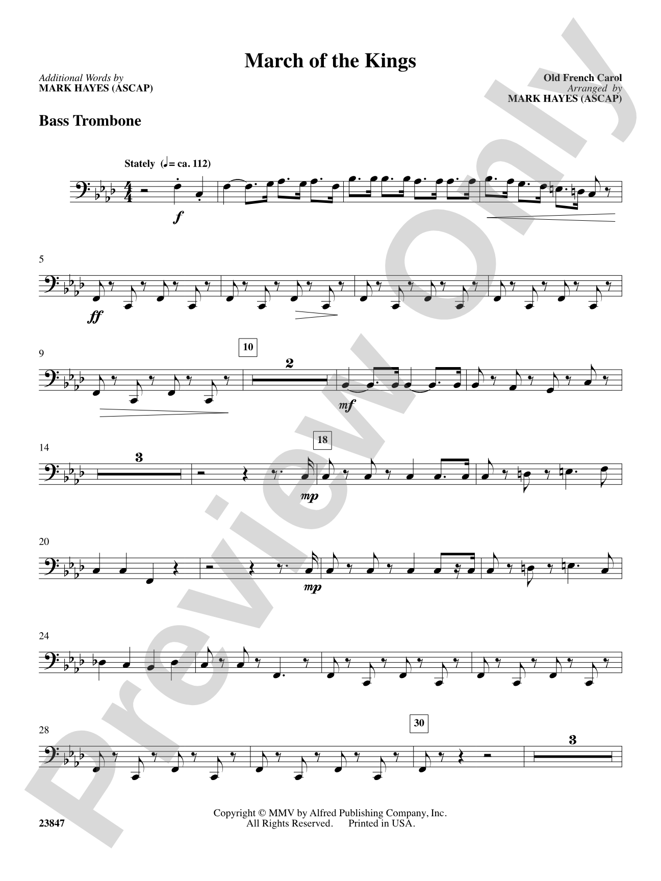March of the Kings: 4th Trombone: Choral SoundPax