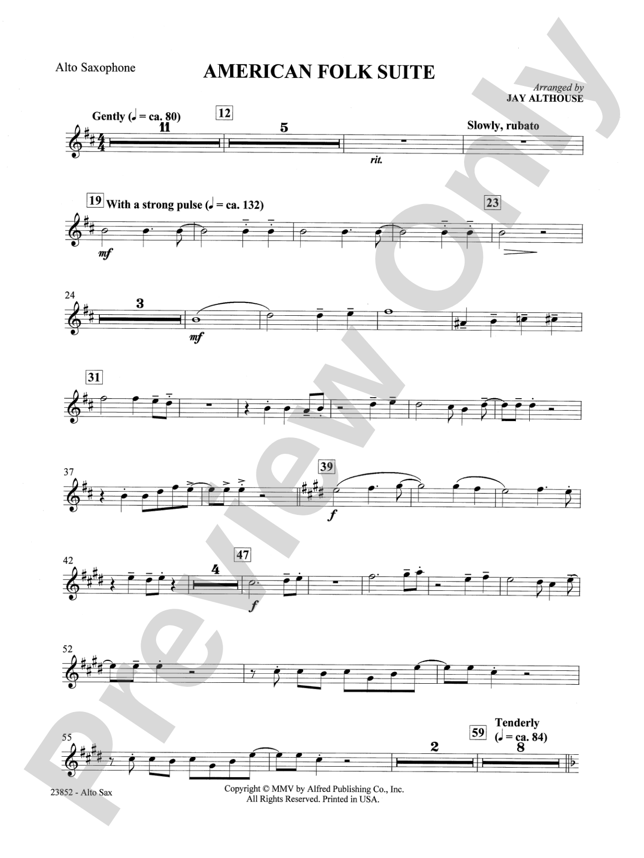 American Folk Suite: E-flat Alto Saxophone: Choral SoundPax