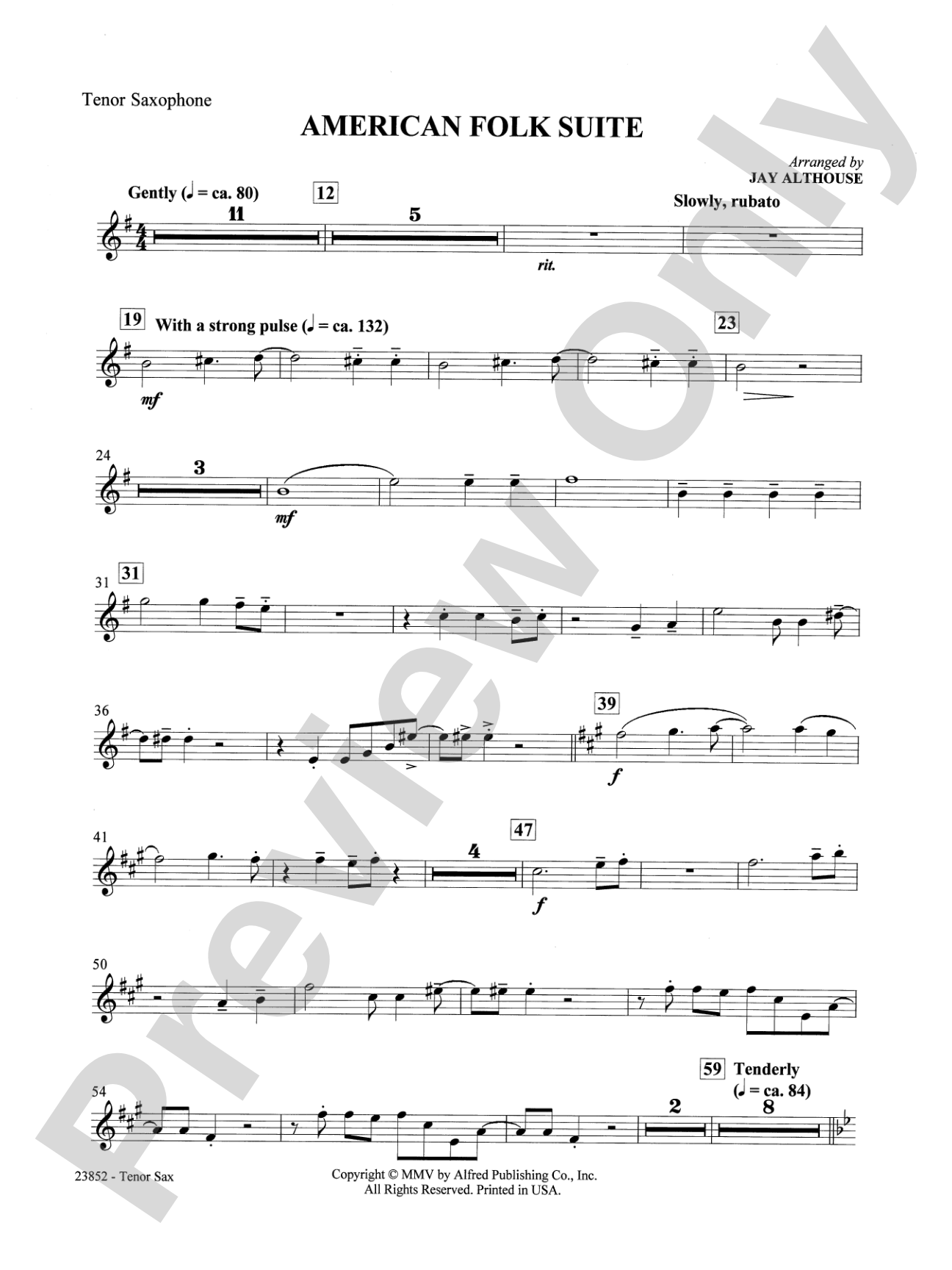 American Folk Suite: B-flat Tenor Saxophone: Choral SoundPax