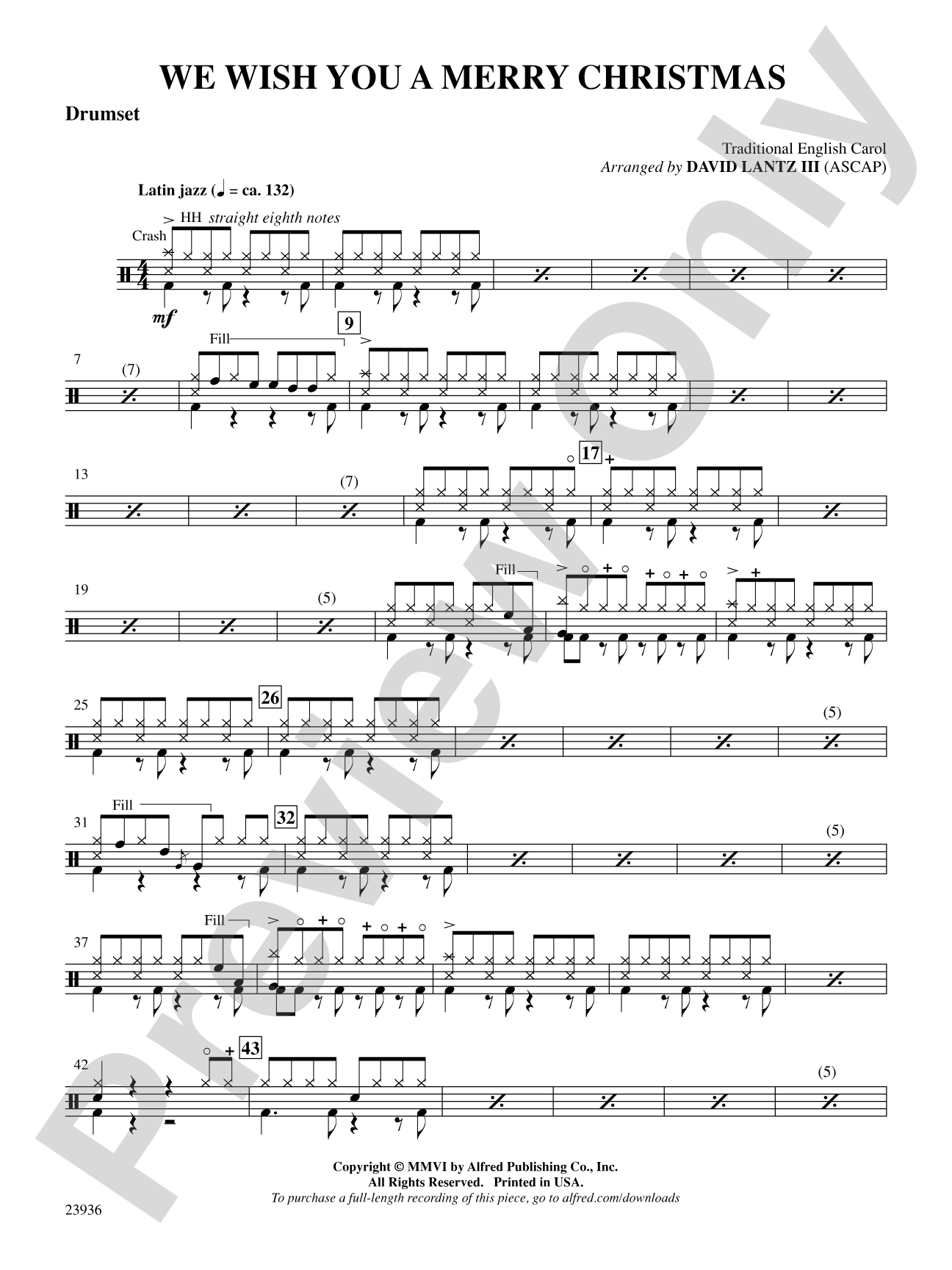 We Wish You A Merry Christmas: Drums: Choral SoundPax
