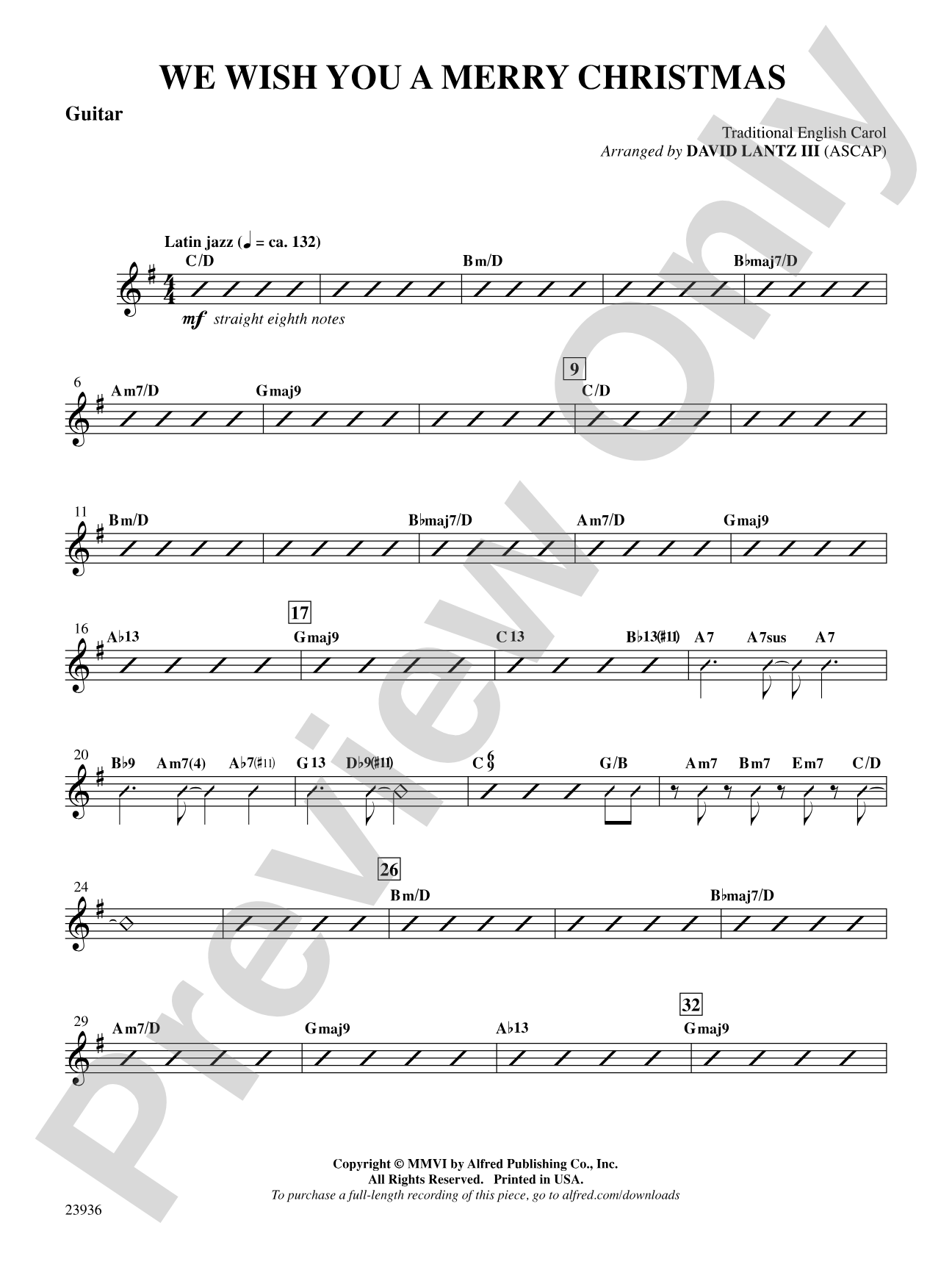 We Wish You A Merry Christmas: Guitar: Choral SoundPax