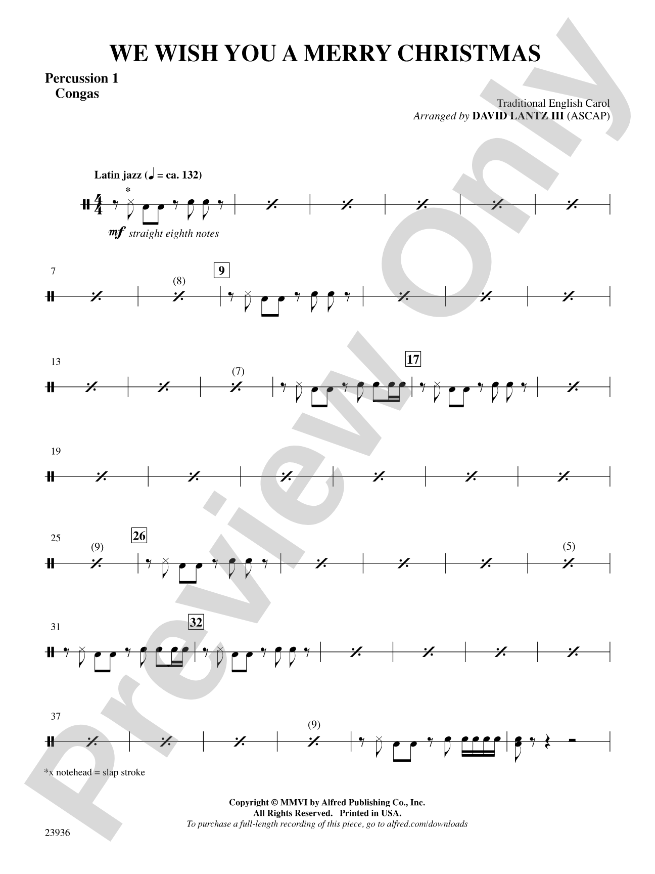We Wish You A Merry Christmas: 1st Percussion: Choral SoundPax