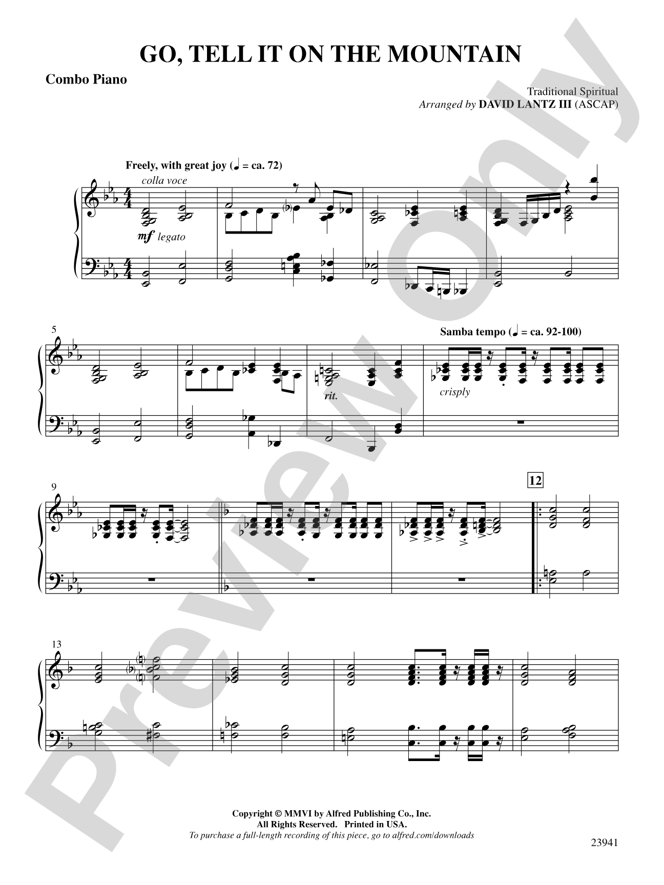 Go, Tell It on the Mountain: Piano Accompaniment: Choral SoundPax
