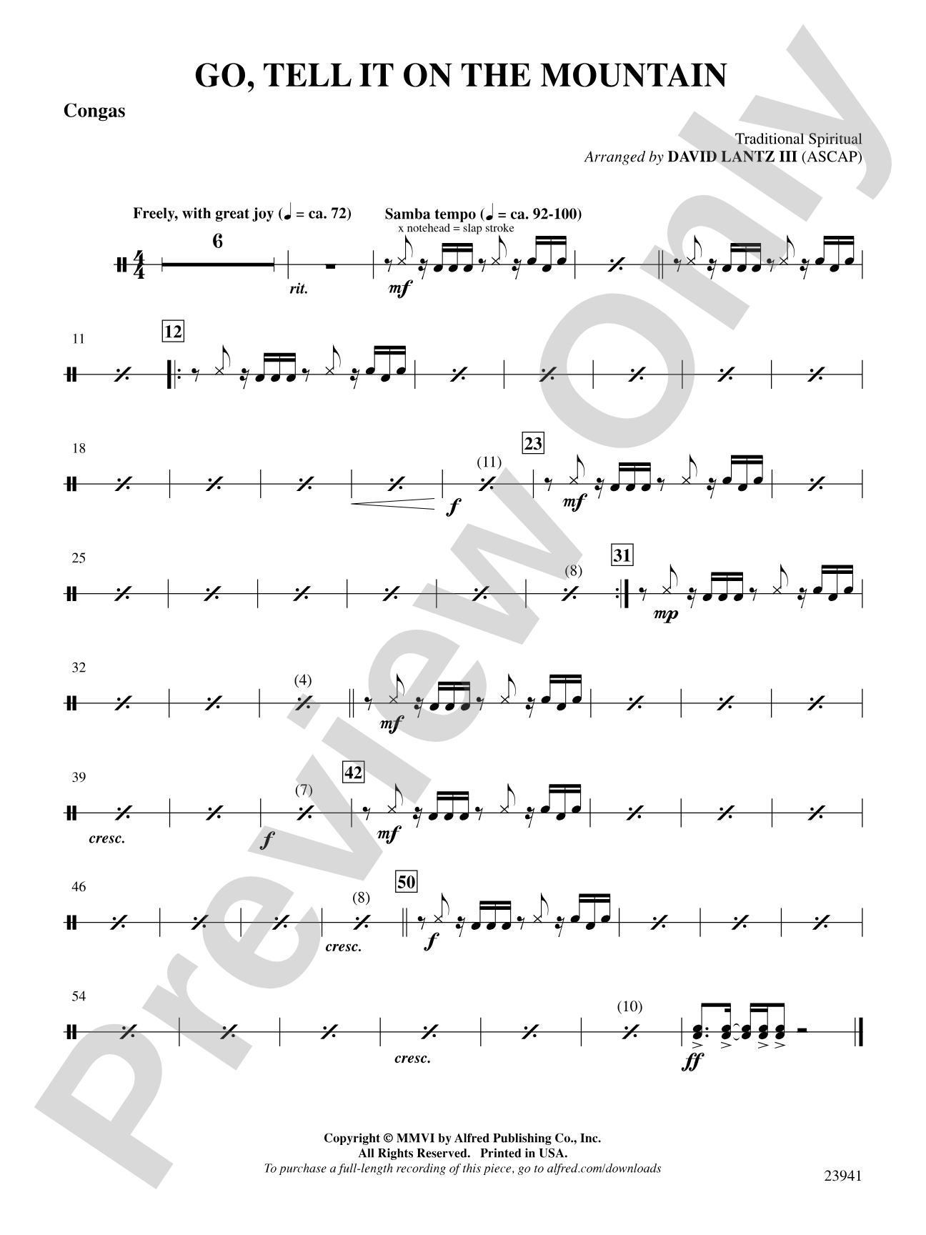 Go, Tell It on the Mountain: 1st Percussion: Choral SoundPax