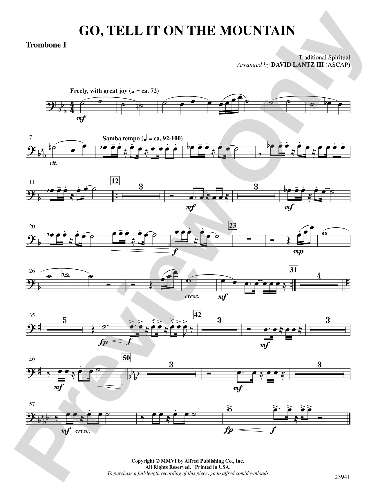 Go, Tell It on the Mountain: 1st Trombone: Choral SoundPax