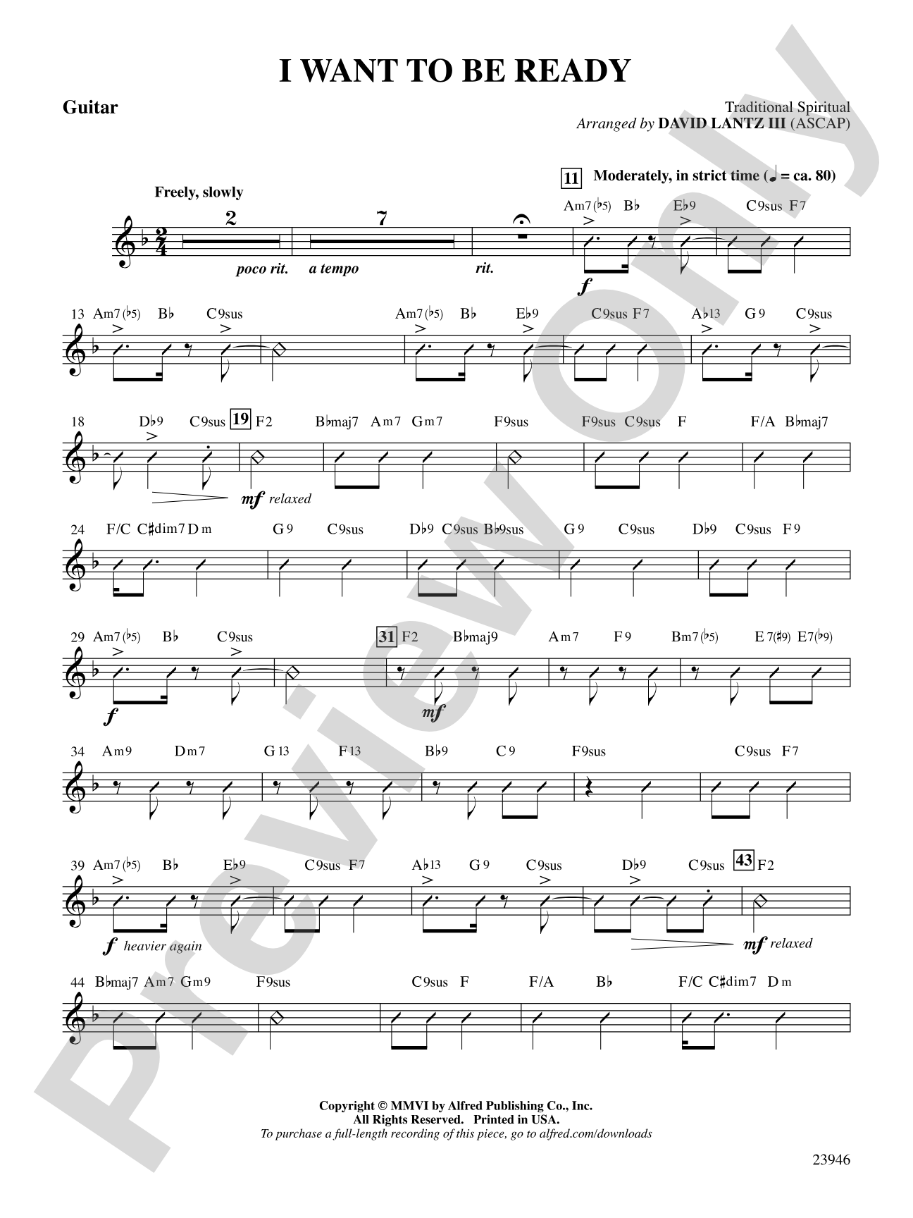 I Want to Be Ready: Guitar: Choral SoundPax