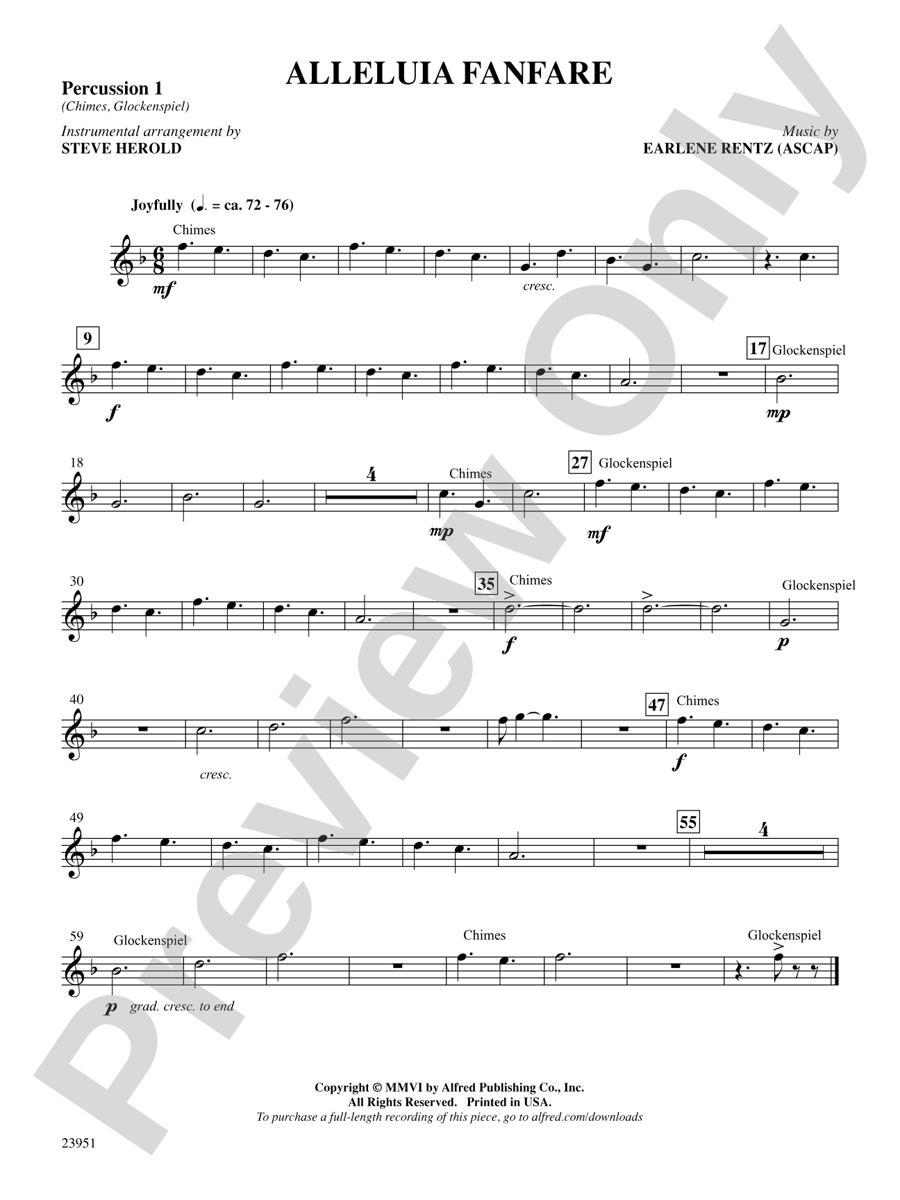 Alleluia Fanfare: 1st Percussion: Choral SoundPax