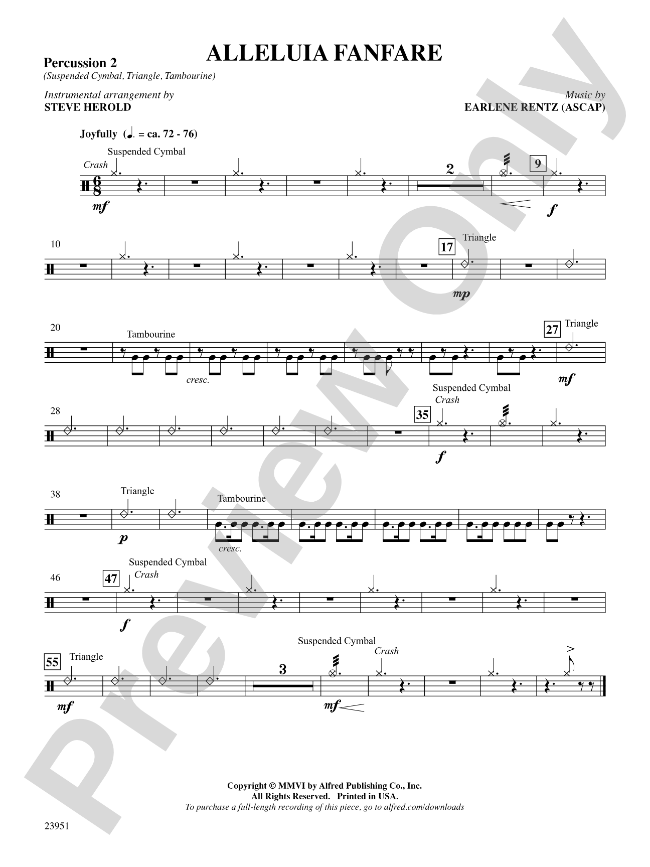 Alleluia Fanfare: 2nd Percussion: Choral SoundPax