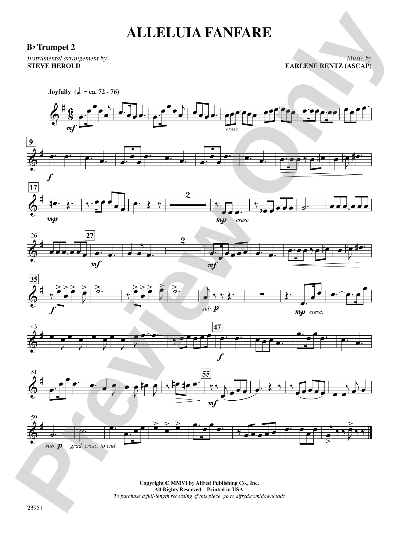 Alleluia Fanfare: 2nd B-flat Trumpet: Choral SoundPax