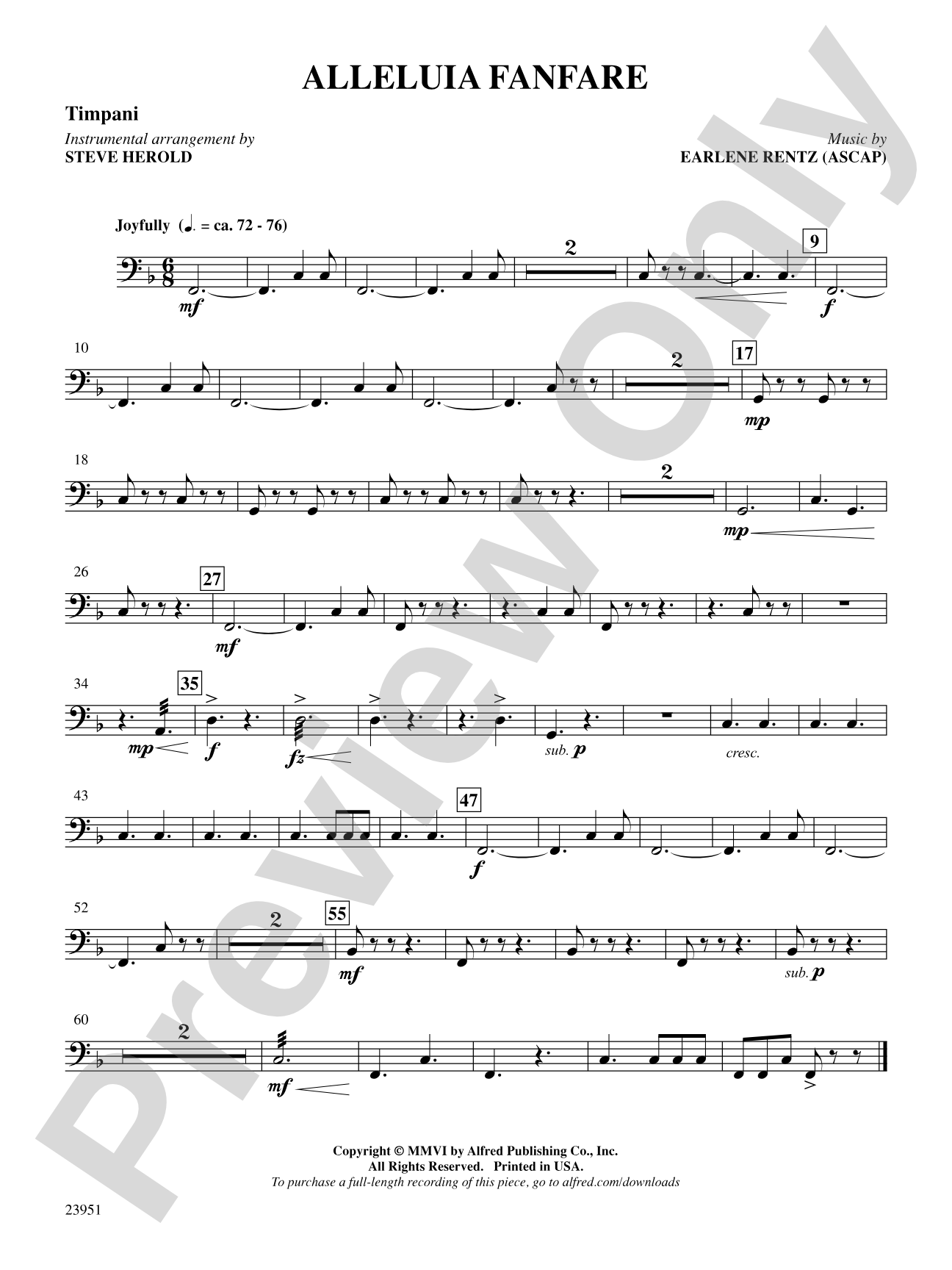 Alleluia Fanfare: Timpani: Choral SoundPax