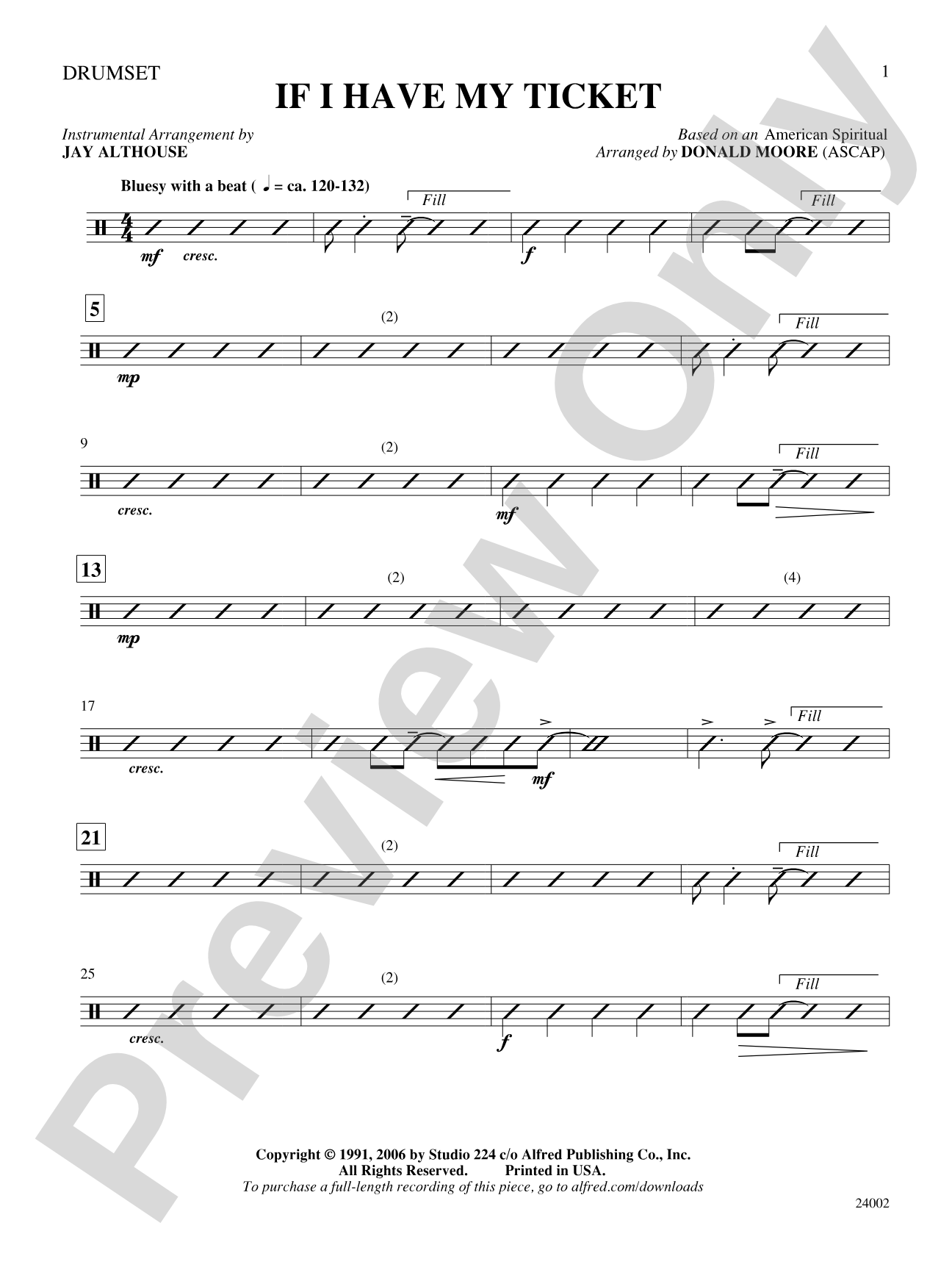 If I Have My Ticket: Drums: Choral SoundPax