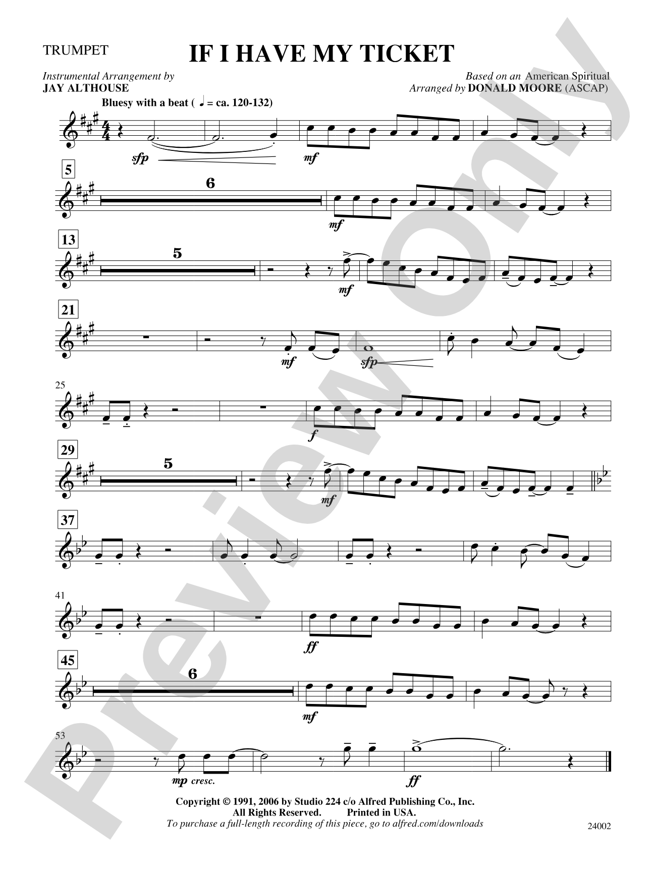 If I Have My Ticket: 1st B-flat Trumpet: Choral SoundPax