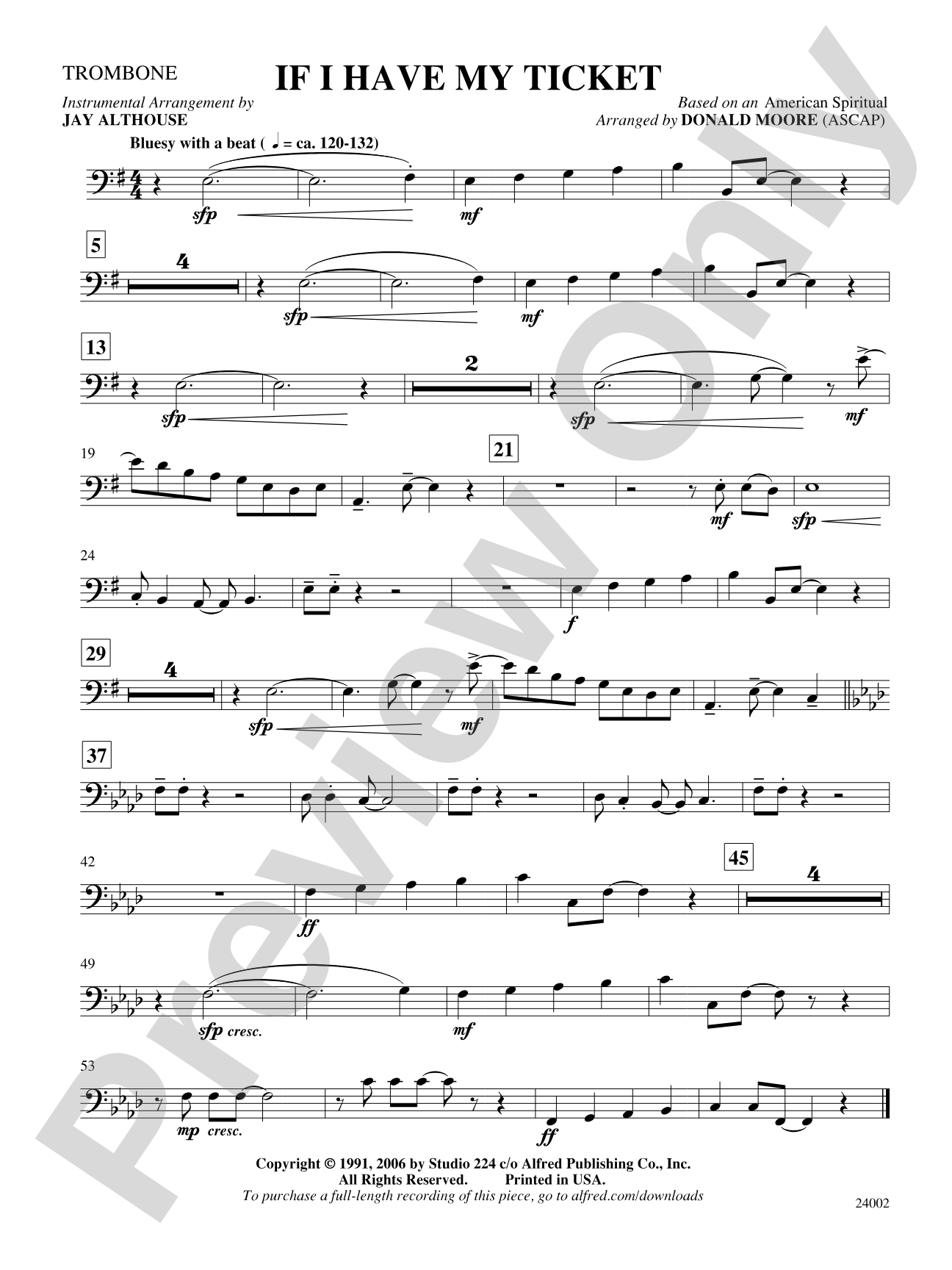 If I Have My Ticket: 1st Trombone: Choral SoundPax