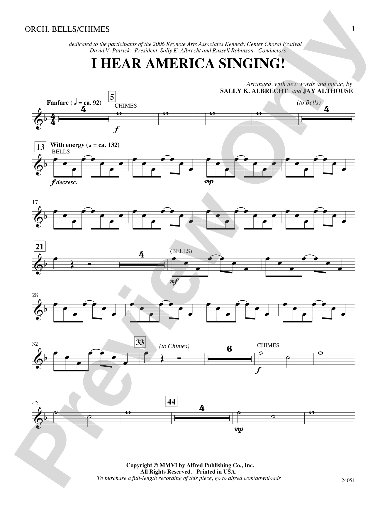 I Hear America Singing!: Bells: Choral SoundPax