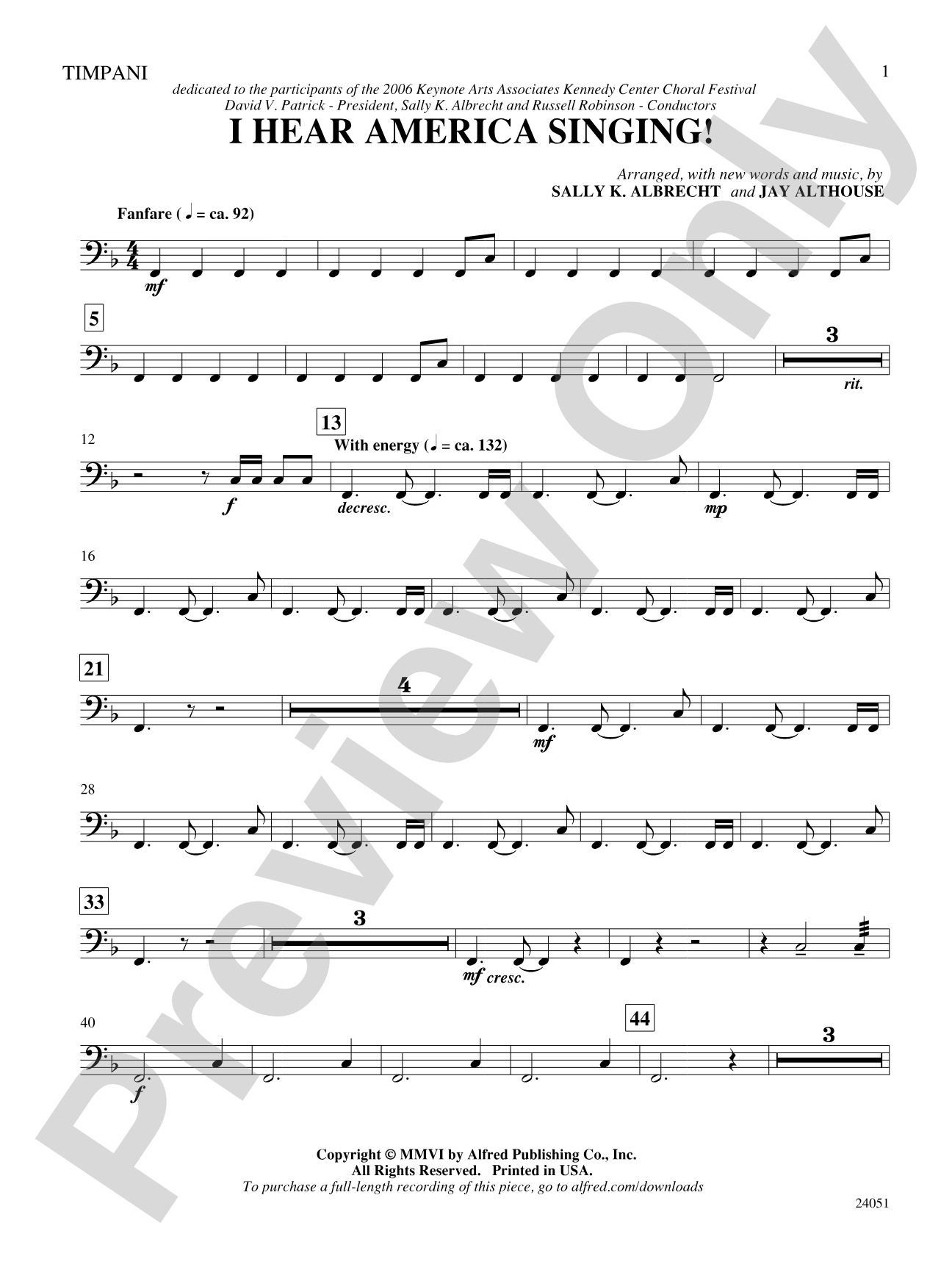 I Hear America Singing!: Timpani: Choral SoundPax