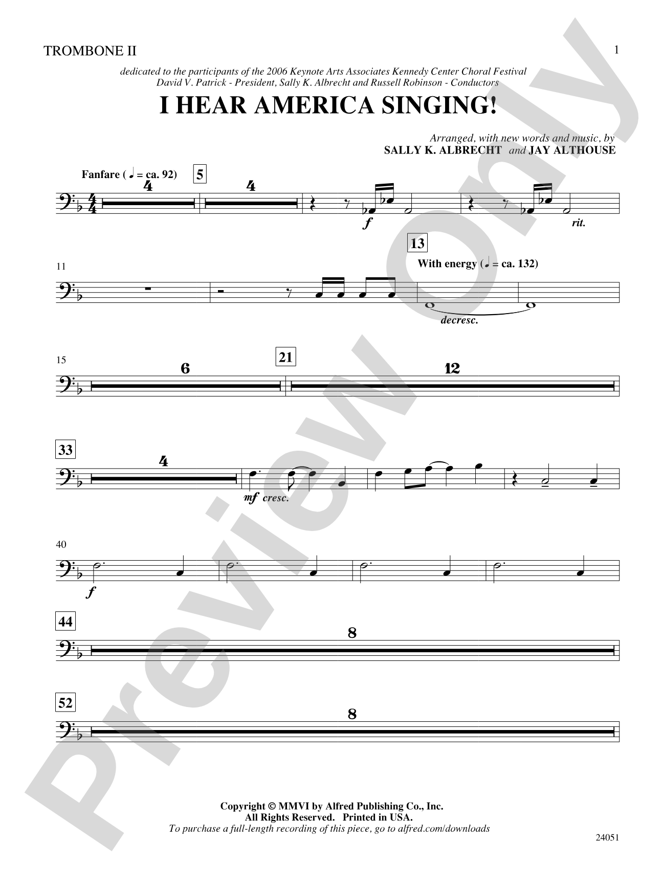 I Hear America Singing!: 2nd Trombone: Choral SoundPax
