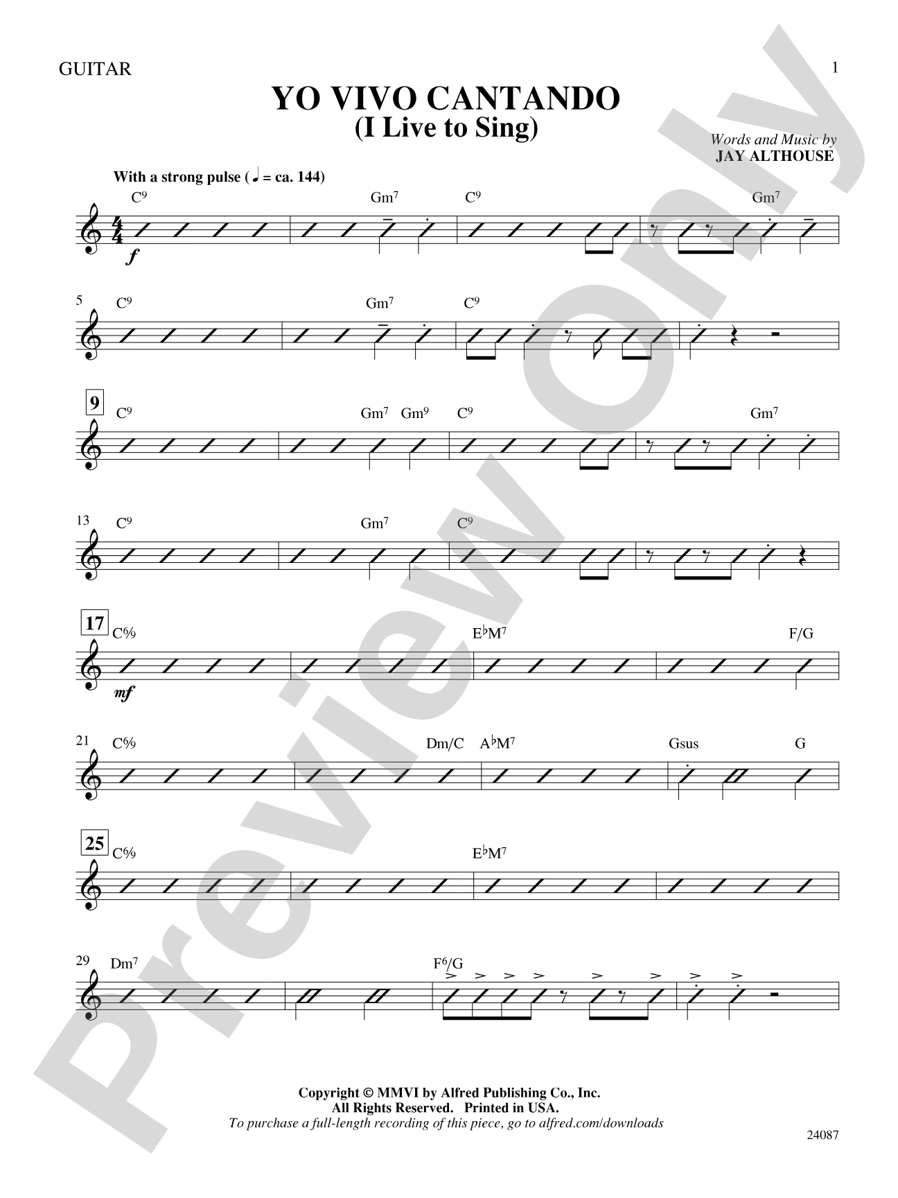 Yo Vivo Cantando (I Live to Sing): Guitar: Choral SoundPax