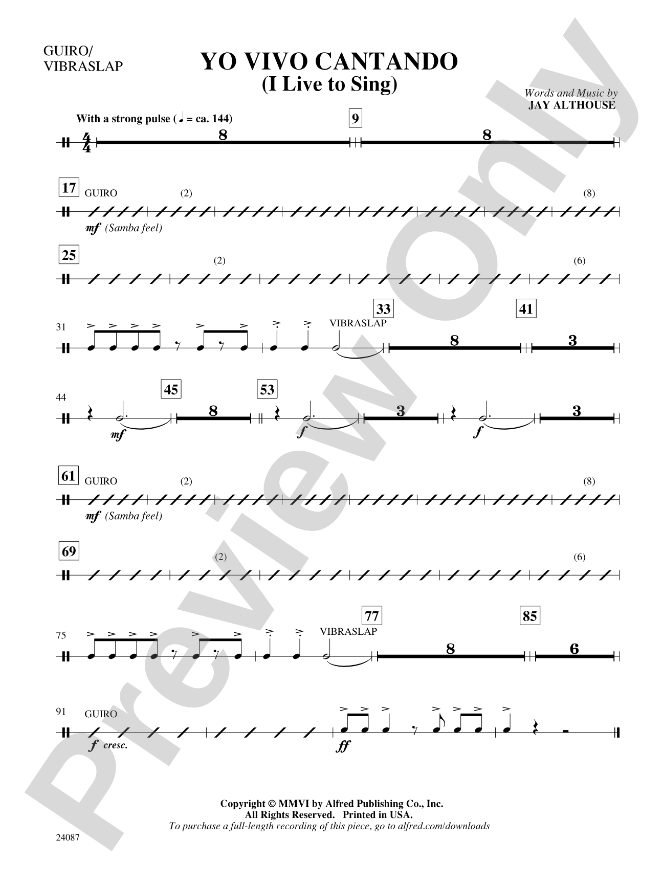 Yo Vivo Cantando (I Live to Sing): 2nd Percussion: Choral SoundPax