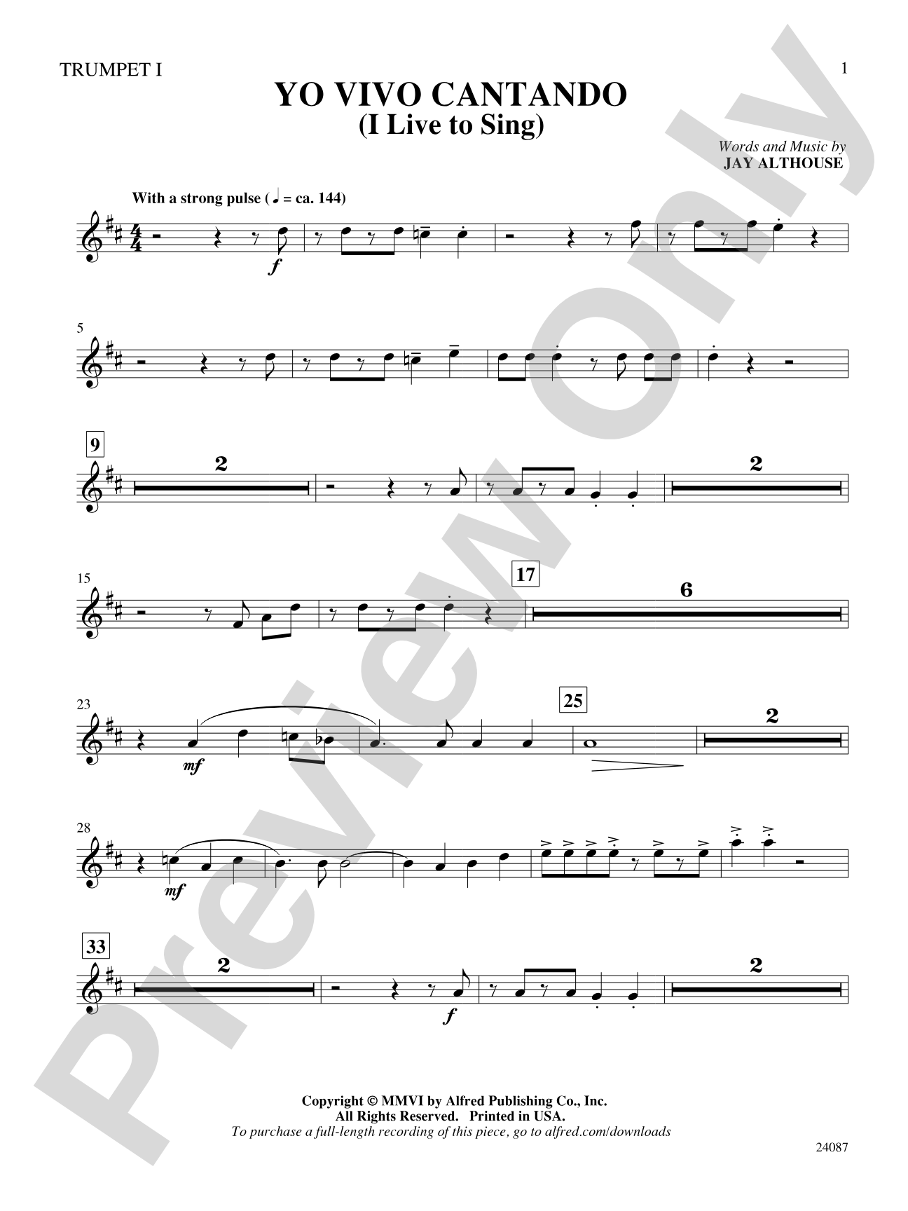 Yo Vivo Cantando (I Live to Sing): 1st B-flat Trumpet: Choral SoundPax