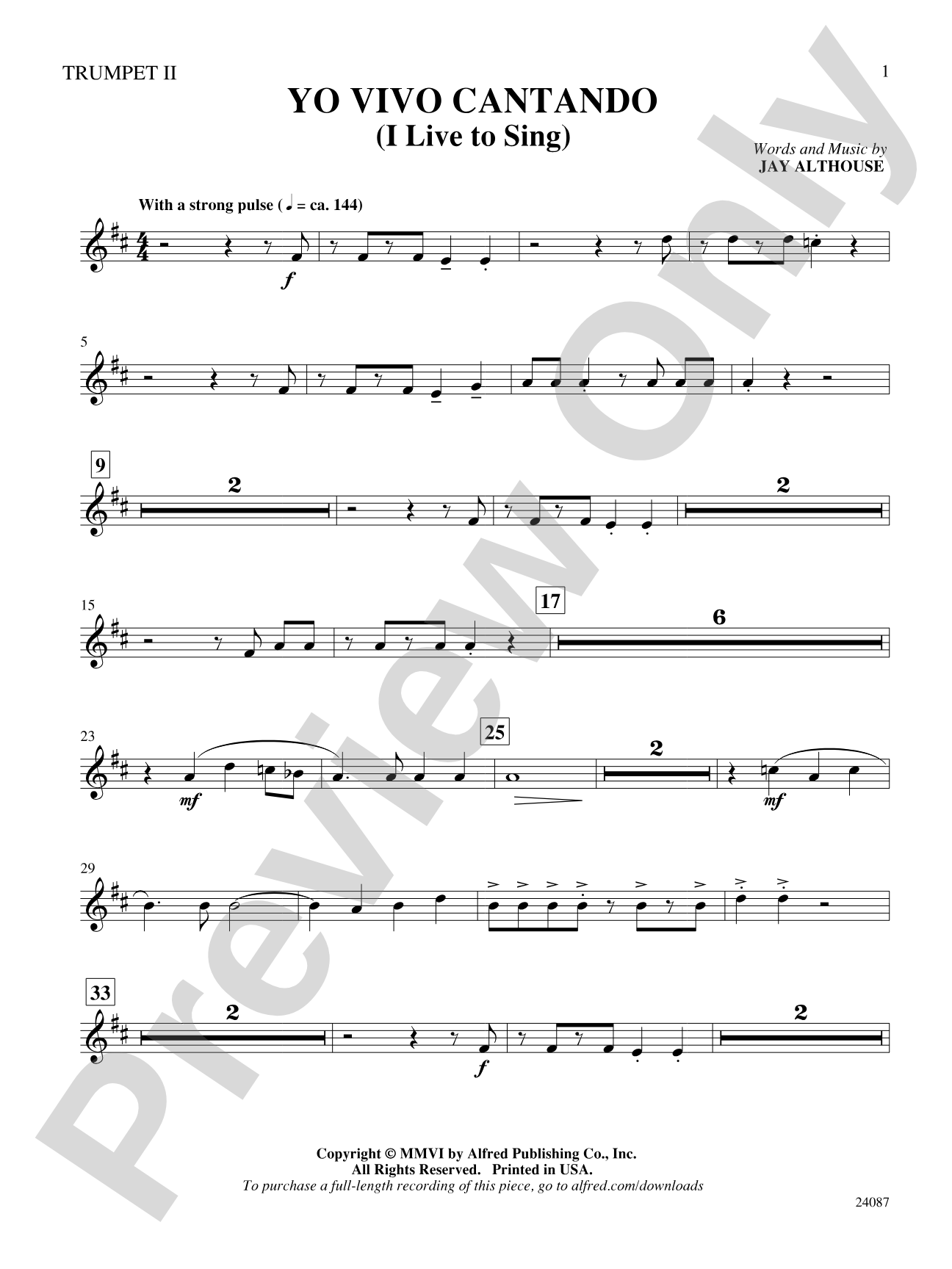 Yo Vivo Cantando (I Live to Sing): 2nd B-flat Trumpet: Choral SoundPax