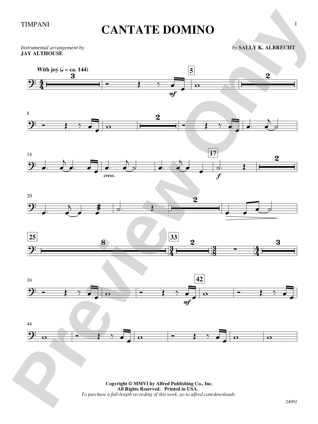 Cantate Domino: Timpani: Choral SoundPax