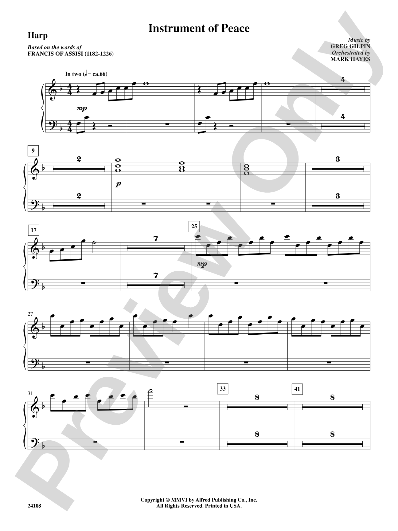 Instrument of Peace: Harp: Choral SoundPax