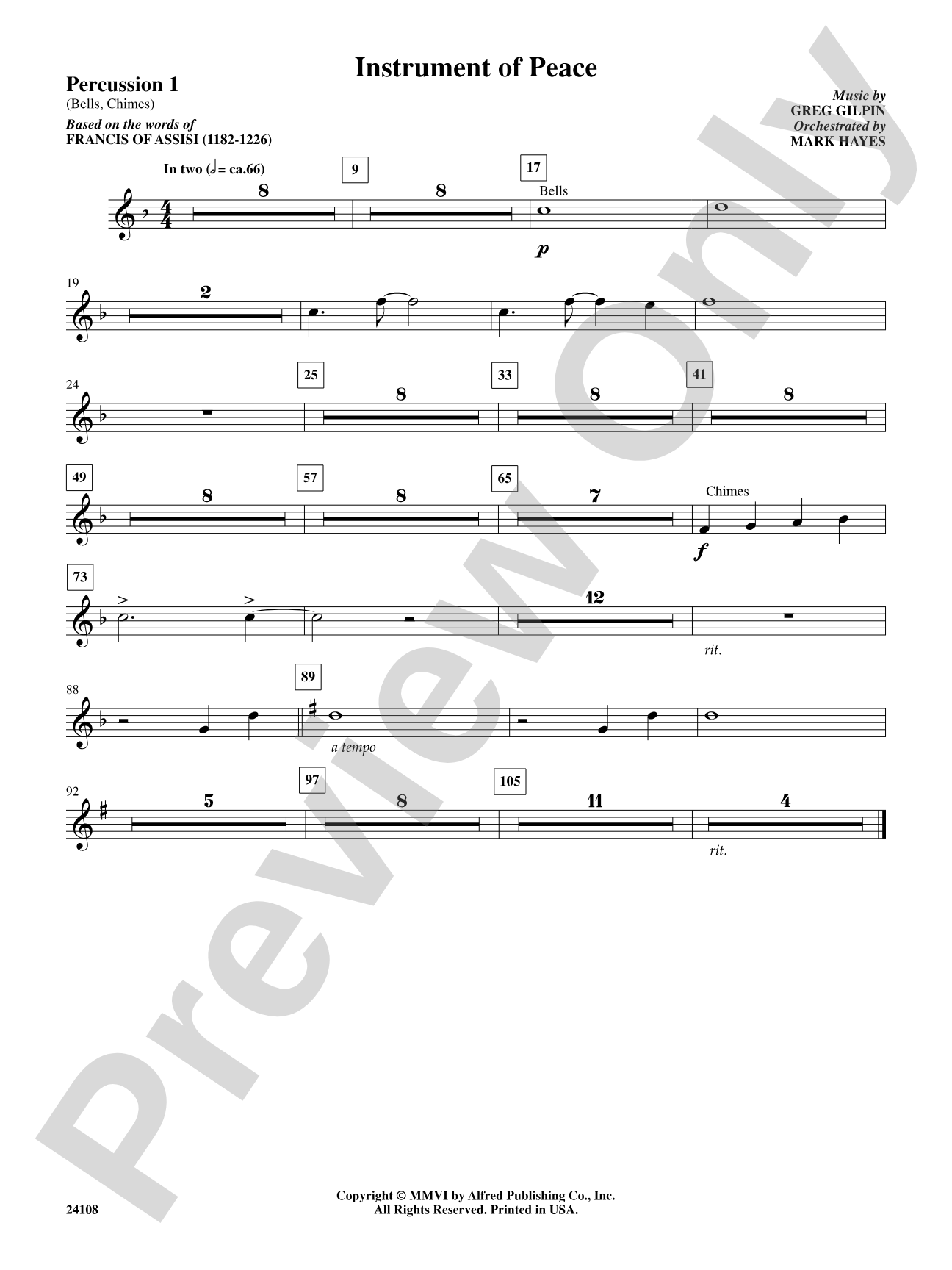 Instrument of Peace: 1st Percussion: Choral SoundPax