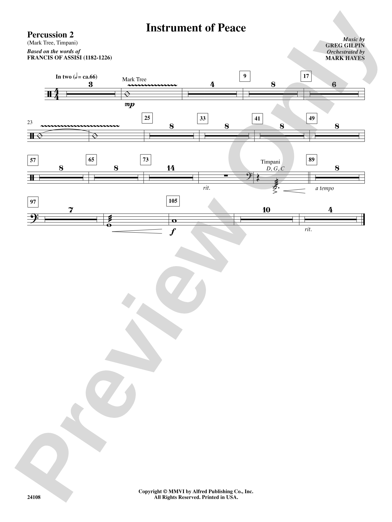 Instrument of Peace: 2nd Percussion: Choral SoundPax