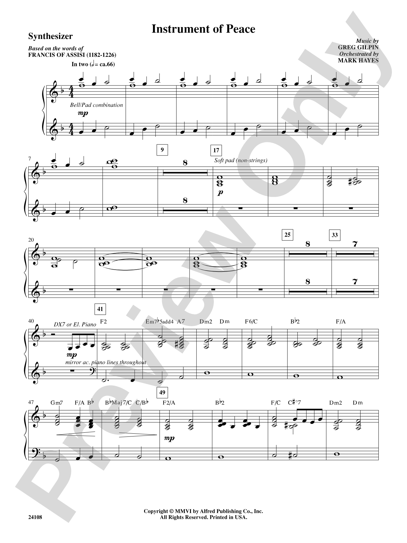 Instrument of Peace: Synthesizer: Choral SoundPax
