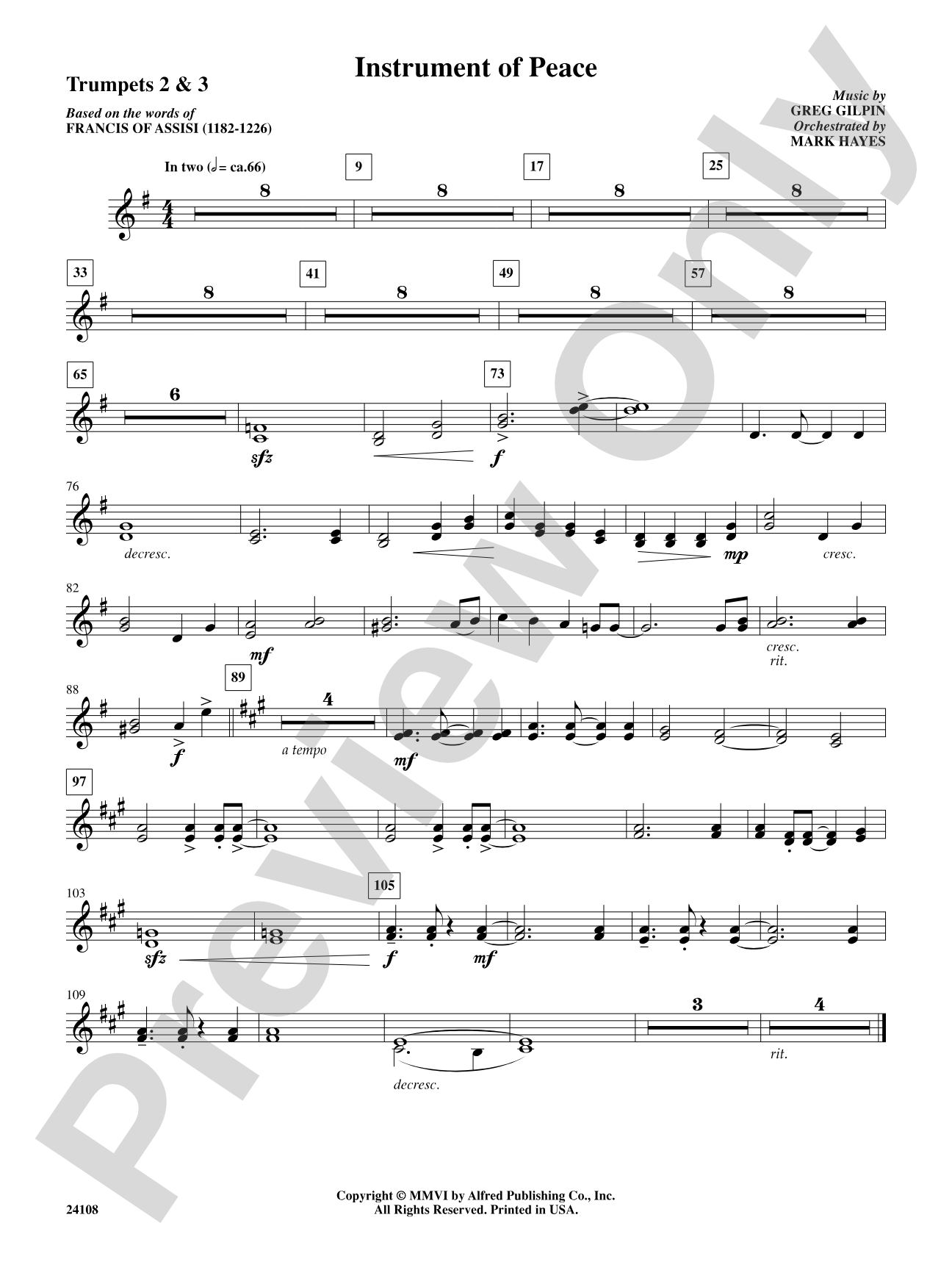 Instrument of Peace: 2nd & 3rd Trumpet: Choral SoundPax