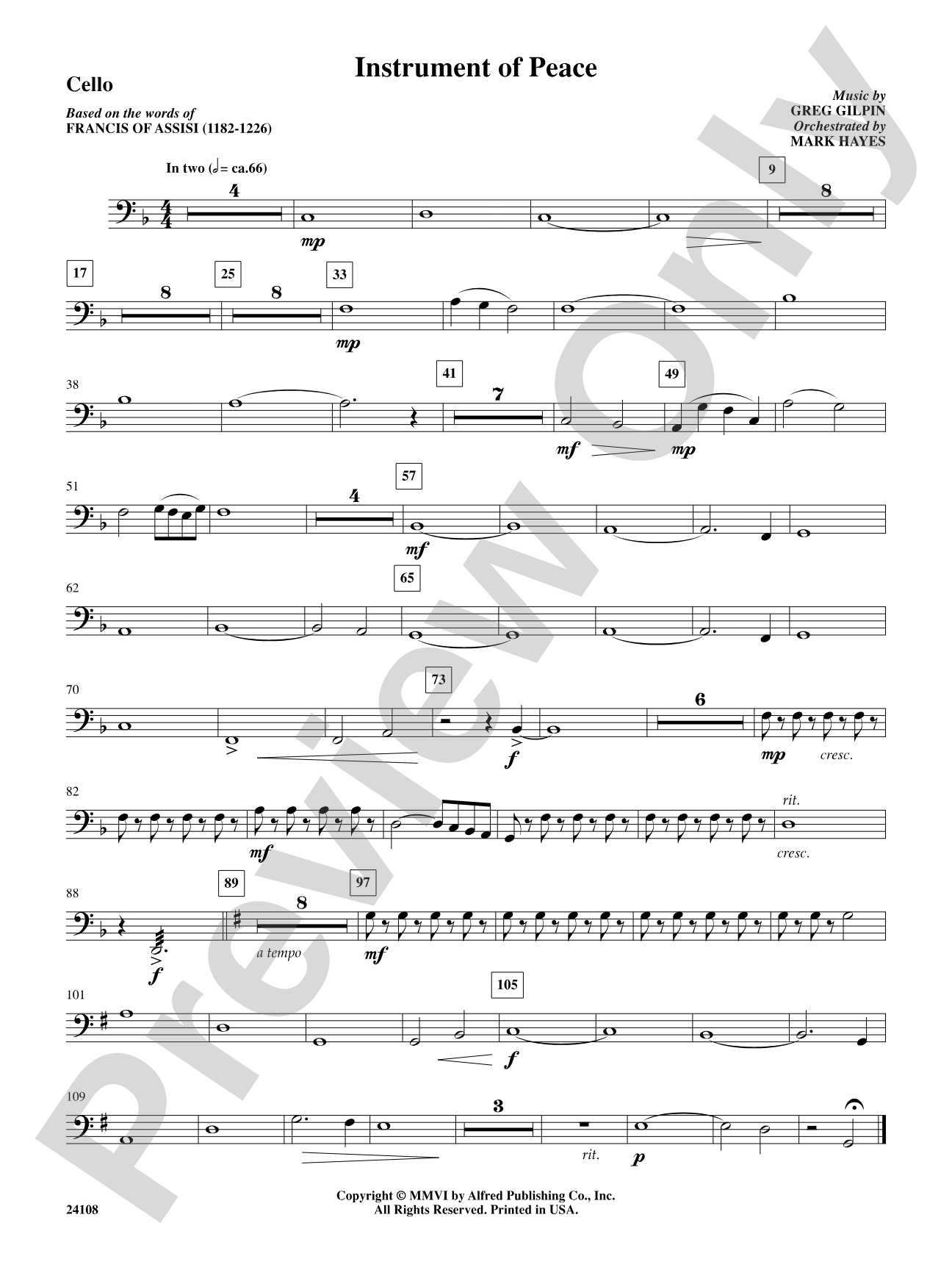Instrument of Peace: Cello: Choral SoundPax