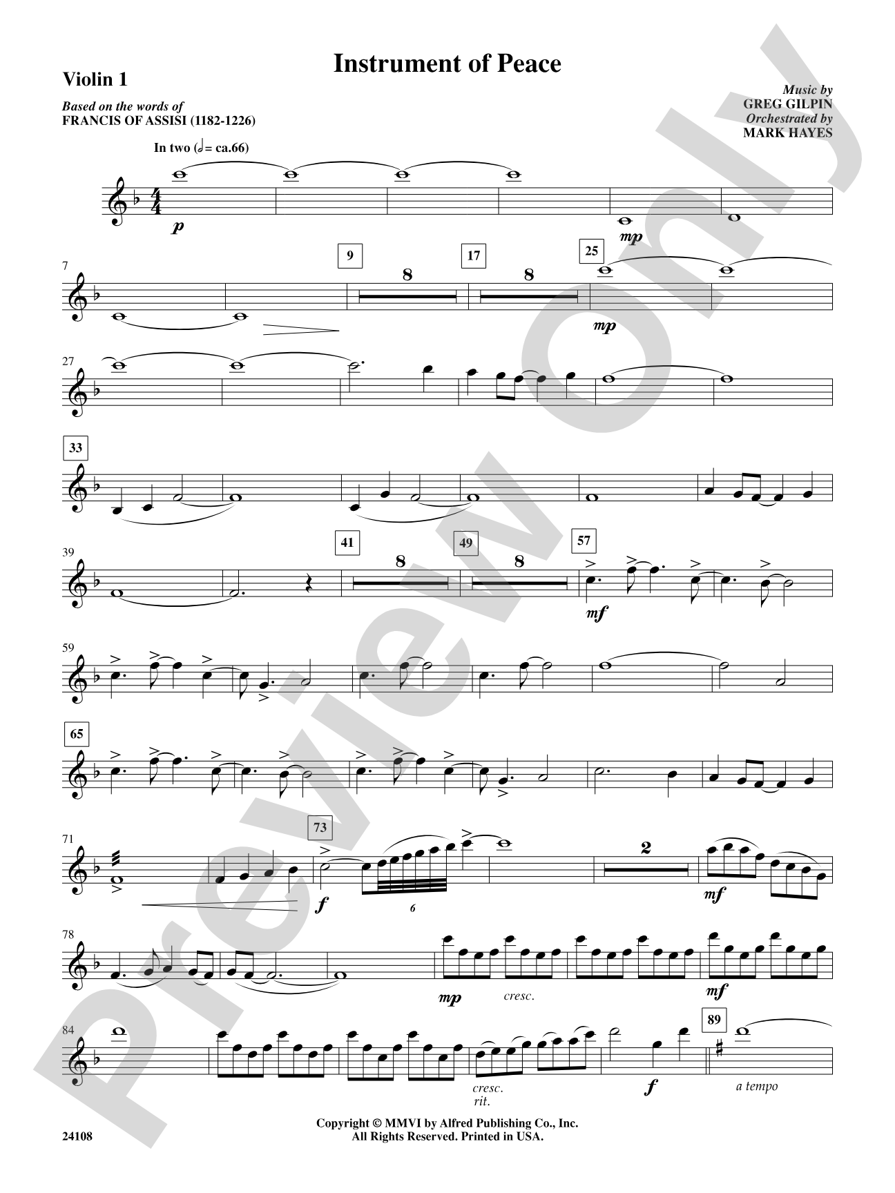 Instrument of Peace: 1st Violin: Choral SoundPax
