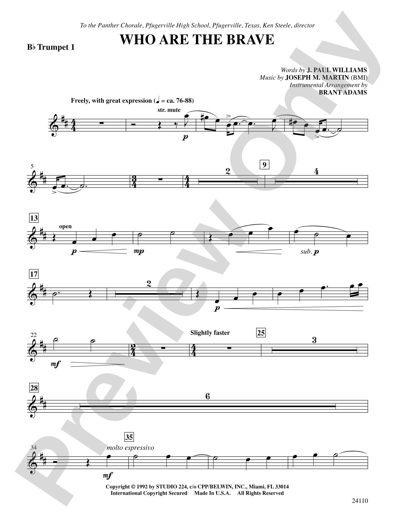 Who Are the Brave: 1st B-flat Trumpet: Choral SoundPax
