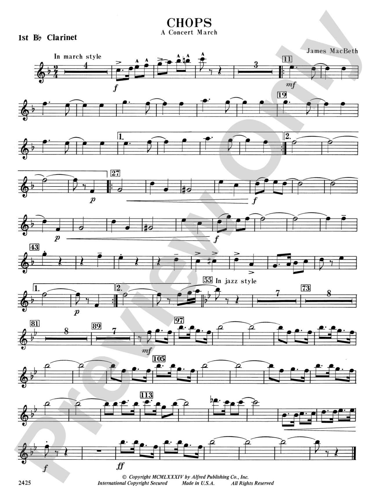 Chops: 1st B-flat Clarinet