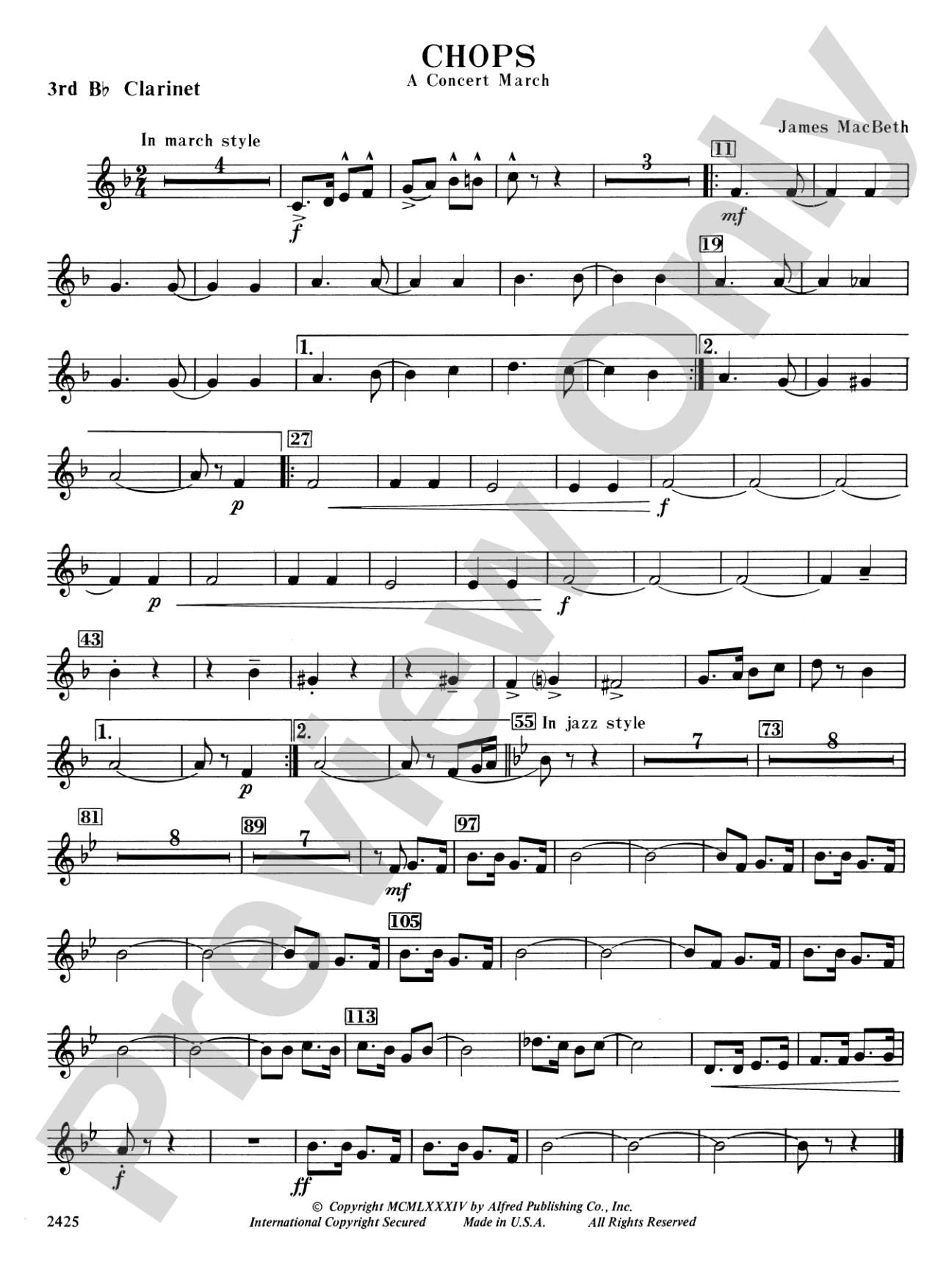 Chops: 3rd B-flat Clarinet