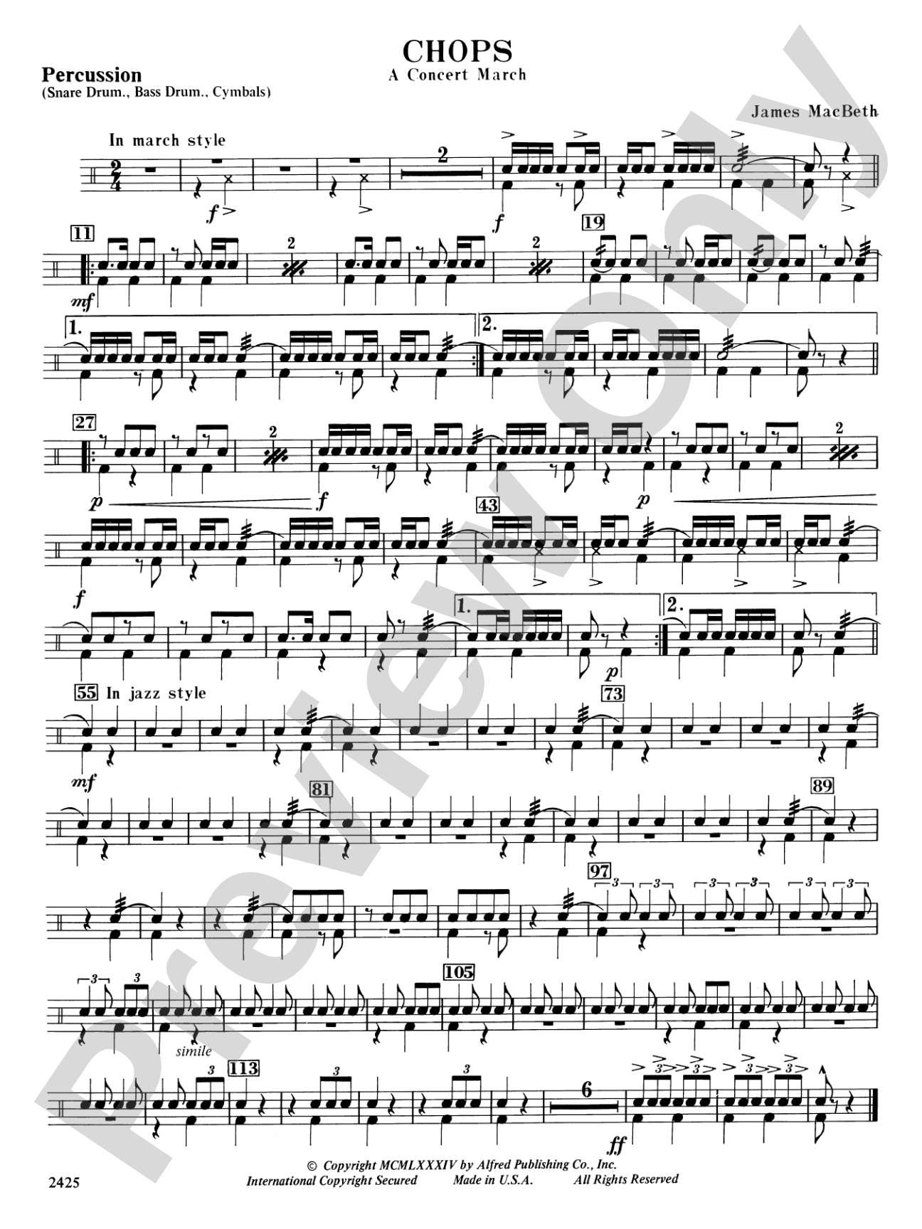Chops: 1st Percussion