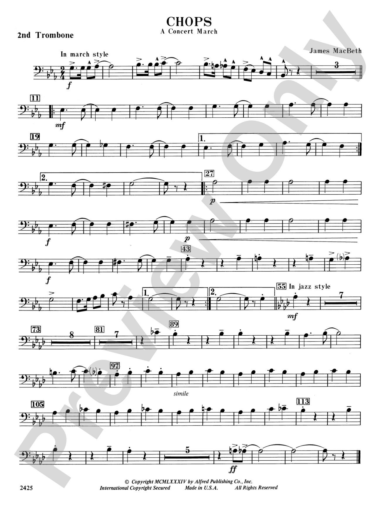 Chops: 2nd Trombone