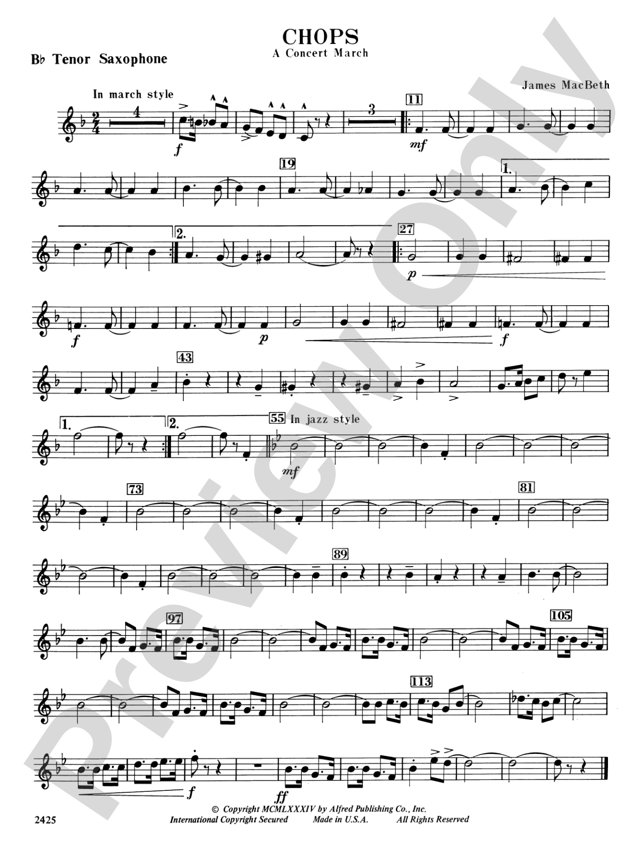 Chops: B-flat Tenor Saxophone