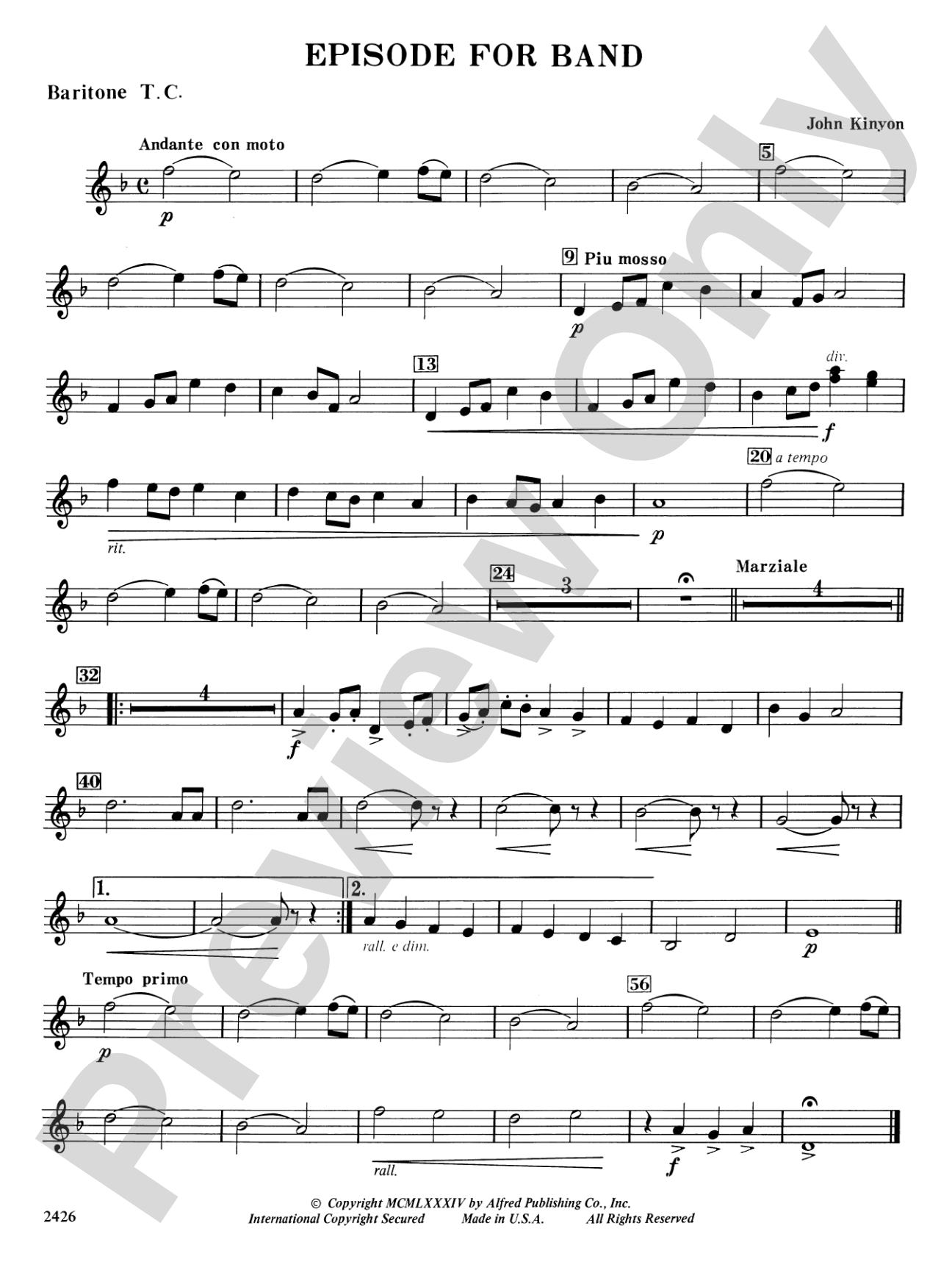Episode for Band: Baritone T.C.