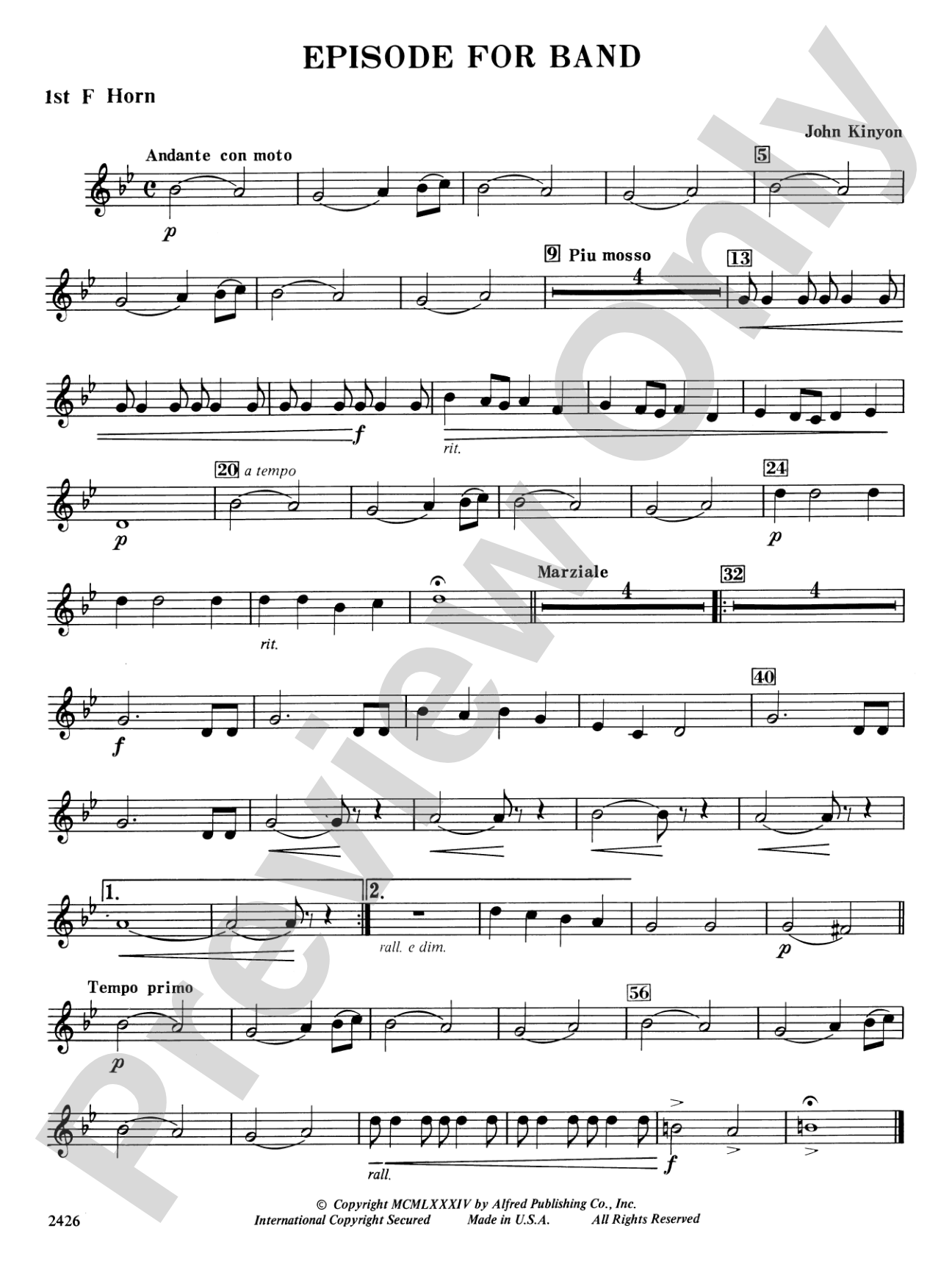 Episode for Band: 1st F Horn